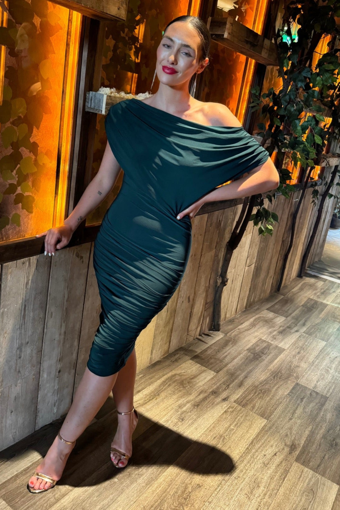 Atom Label Forest Green Oxygen Dress