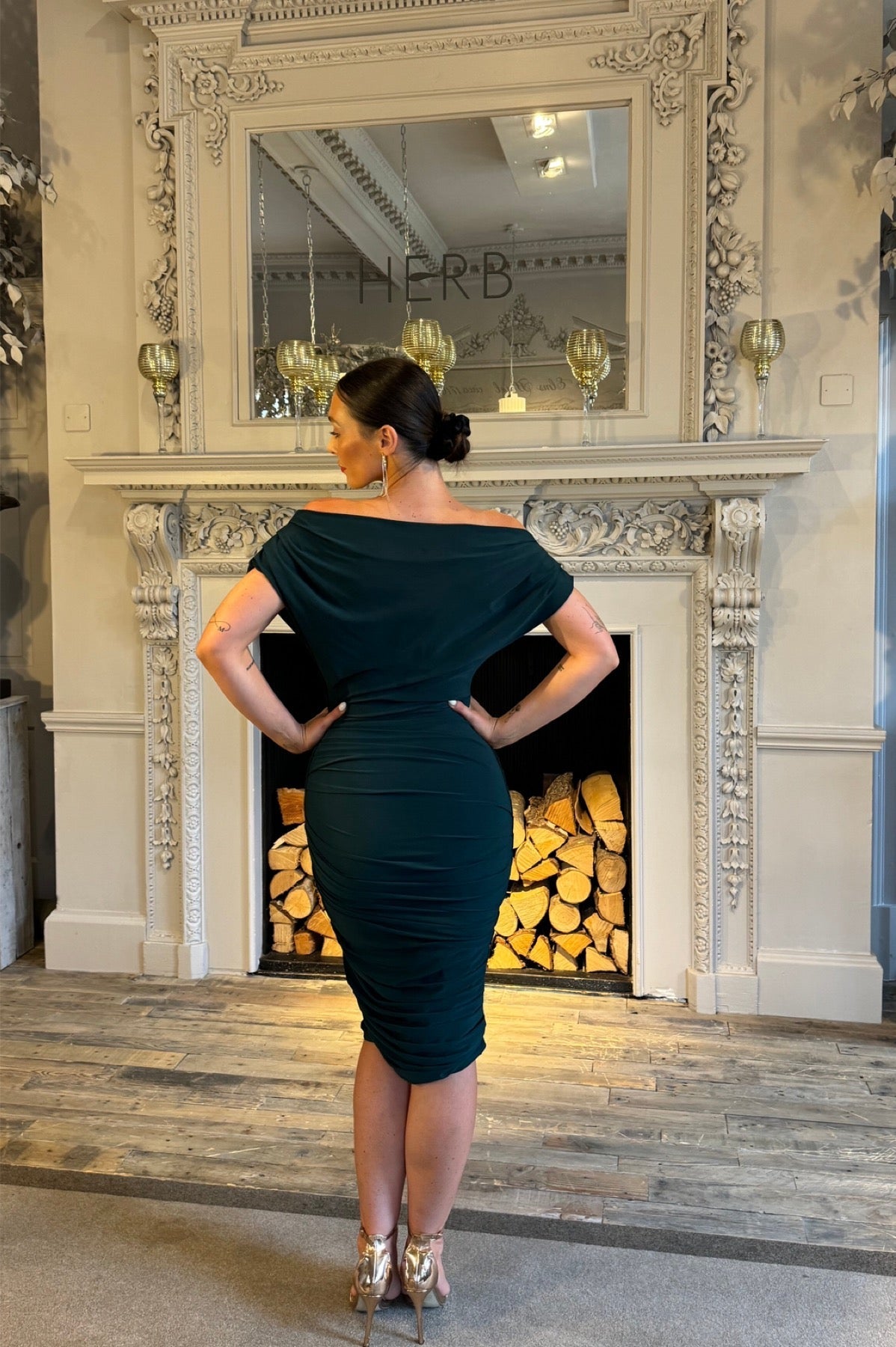 Atom Label Forest Green Oxygen Dress