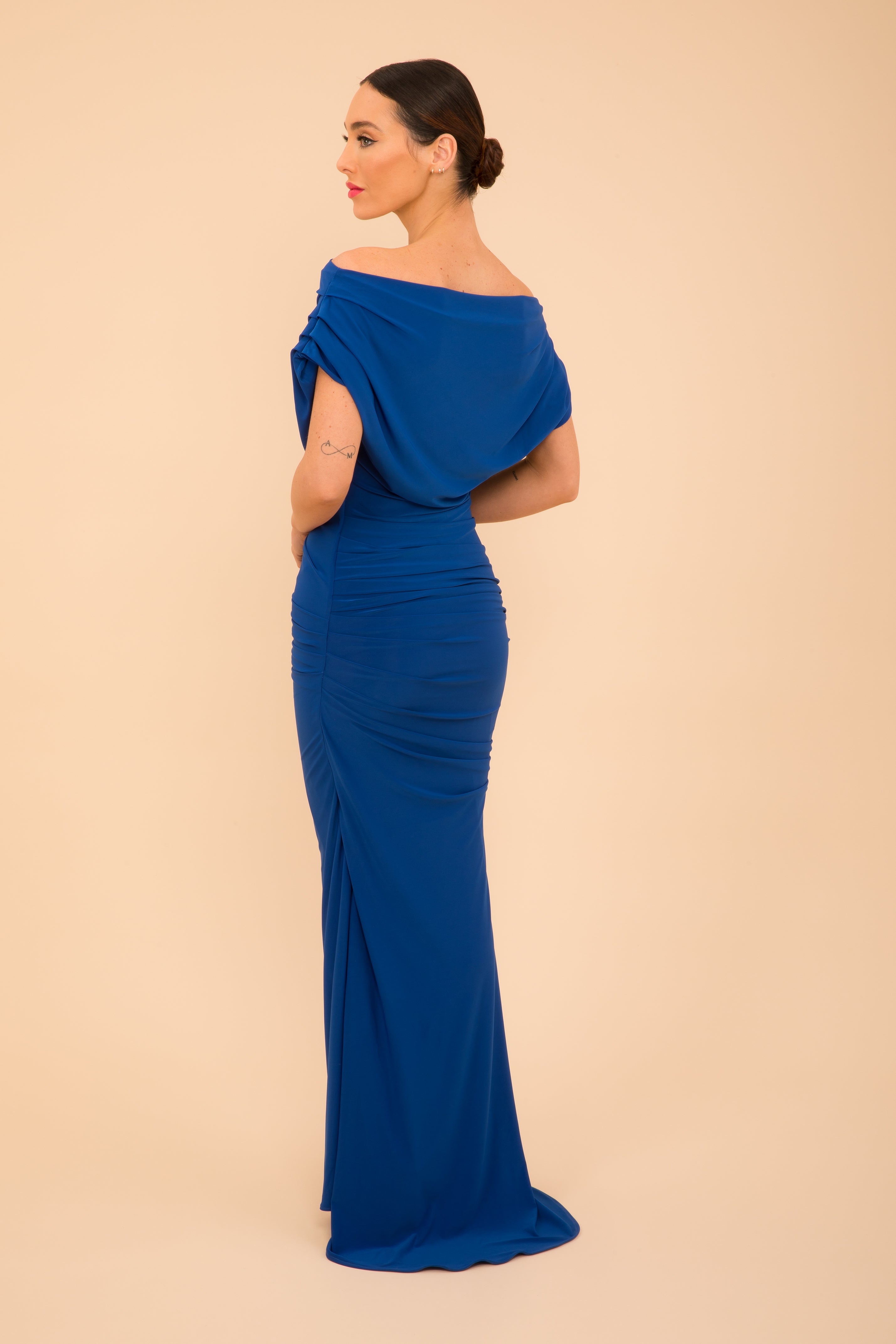 Atom Label Cobalt Blue Platinum Gown