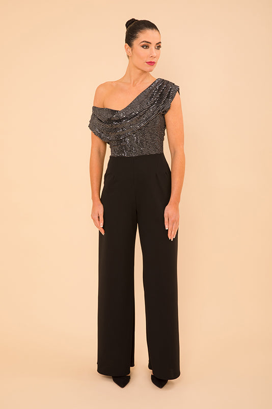 Atom Label Black & Gunmetal Venice Jumpsuit