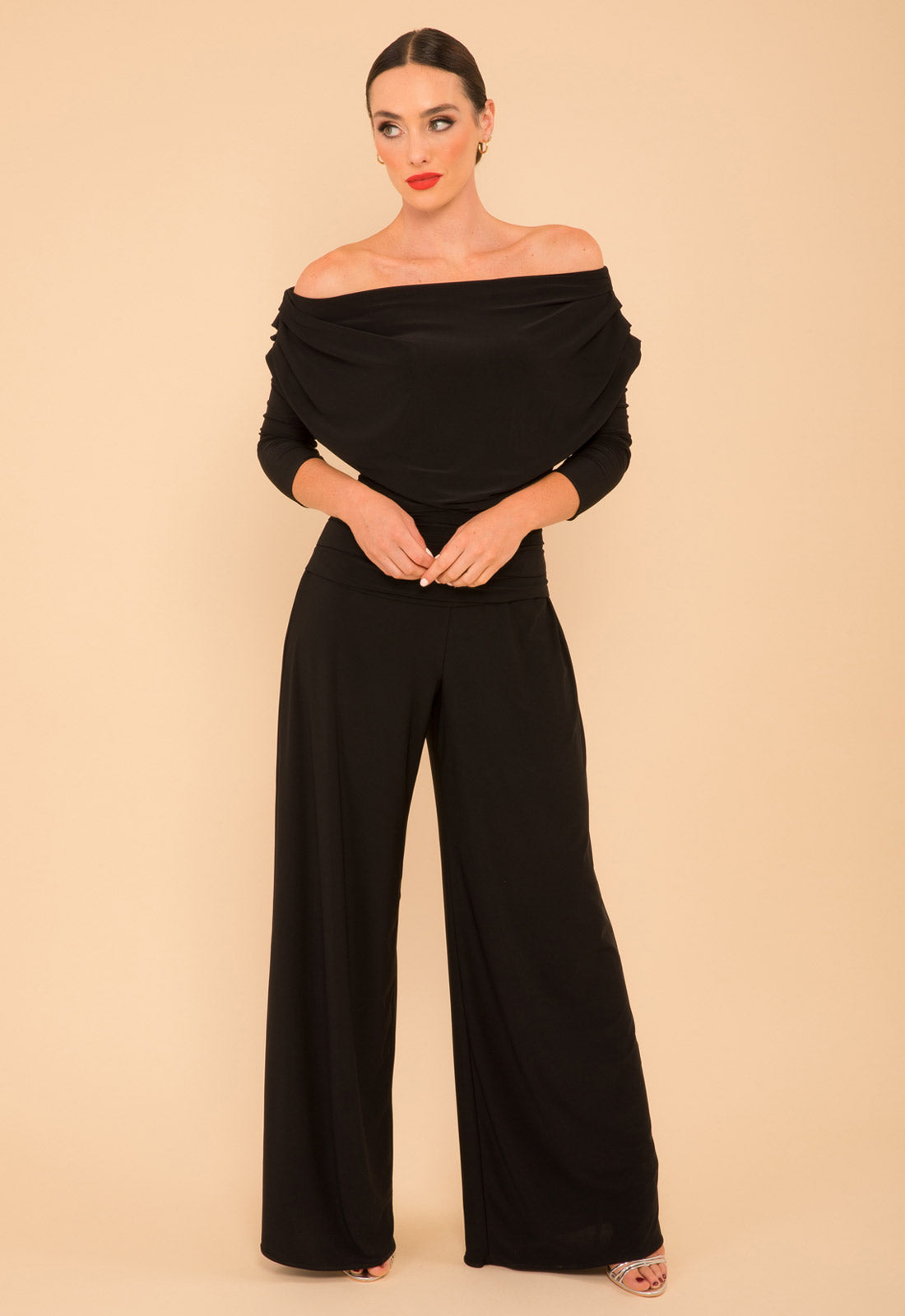 Atom Label Black Carbon Jumpsuit With Sleeve