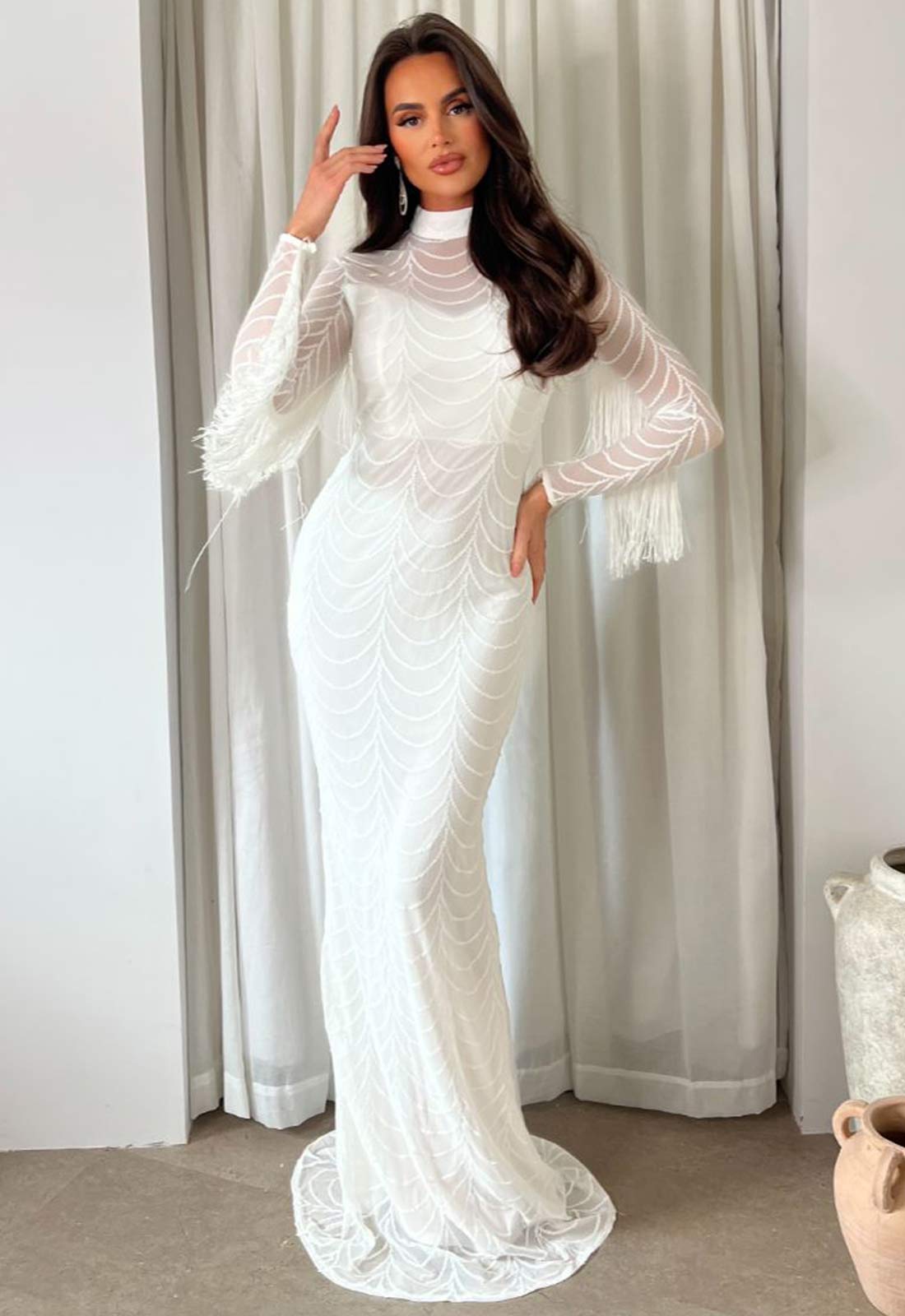 Nazz Collection White Hypnotic Maxi Dress