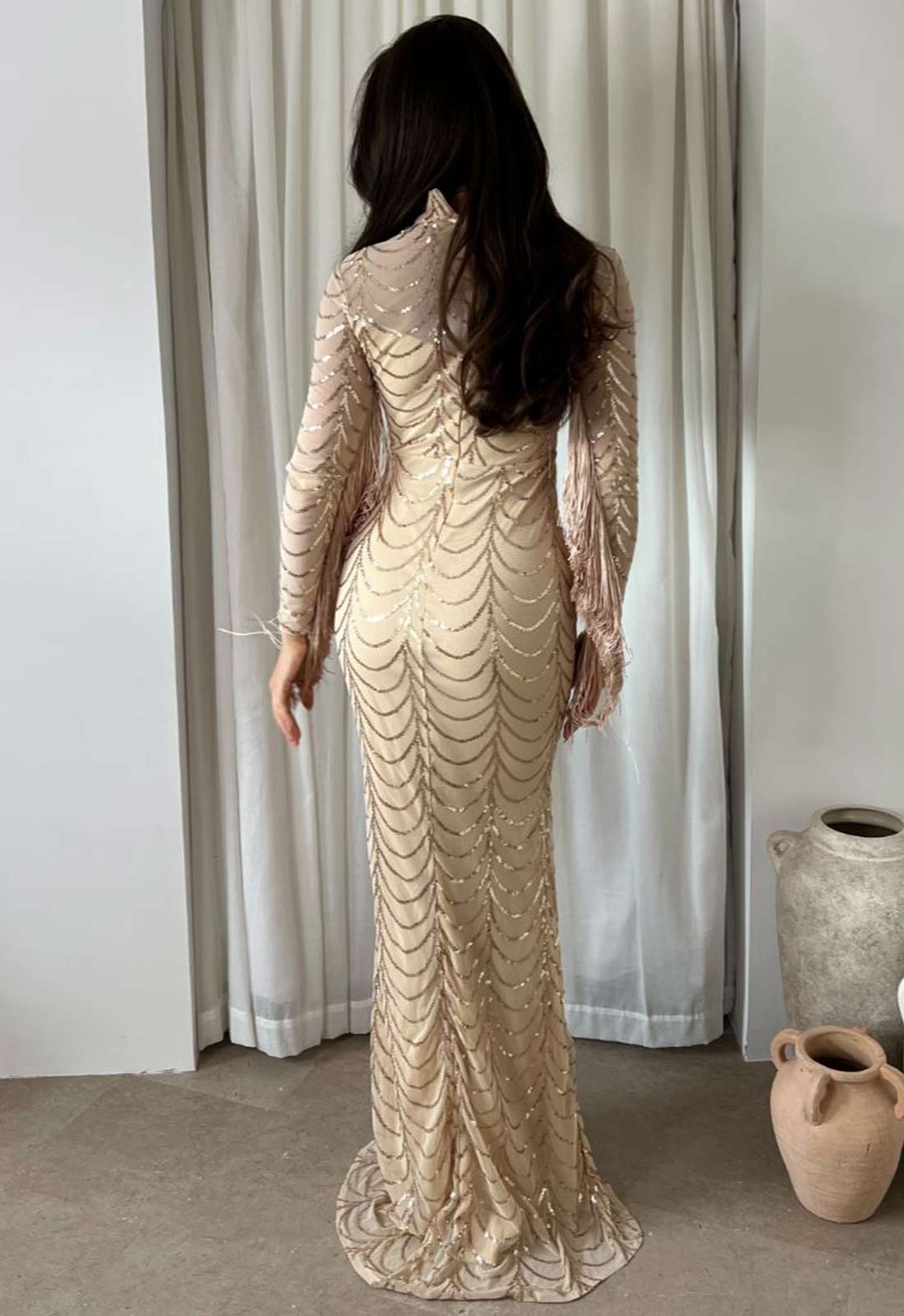 Nazz Collection Champagne Hypnotic Maxi Dress