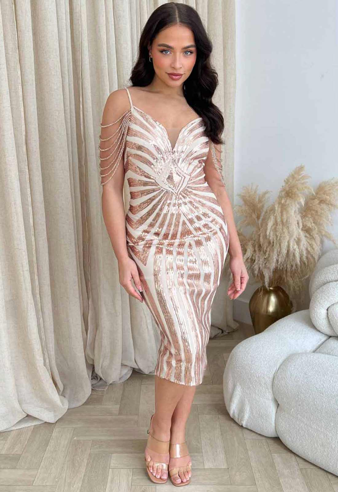 Nazz Collection Rose Gold Promise Cocktail Dress