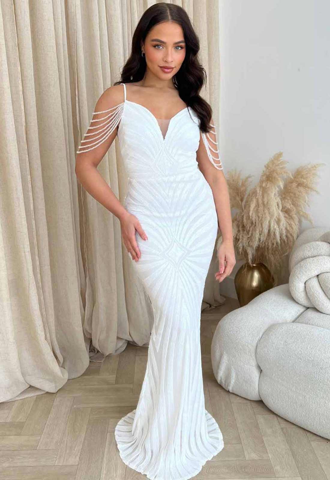 Nazz Collection White Vanity Maxi Dress