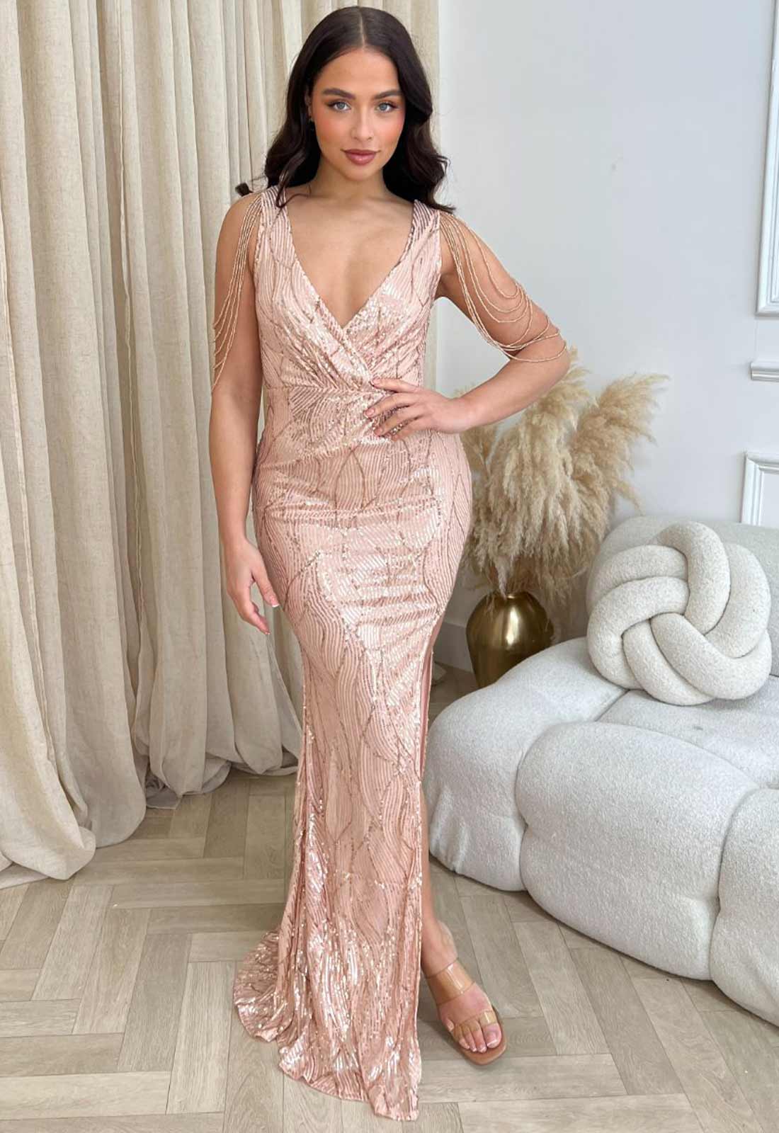 Nazz Collection Rose Gold Escala Dress