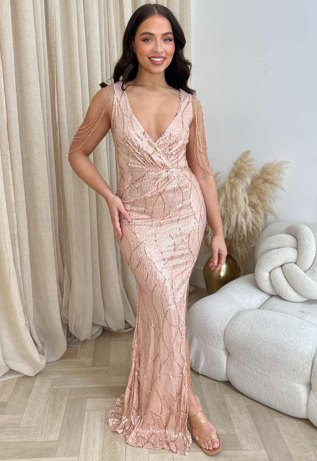 Nazz Collection Rose Gold Escala Dress