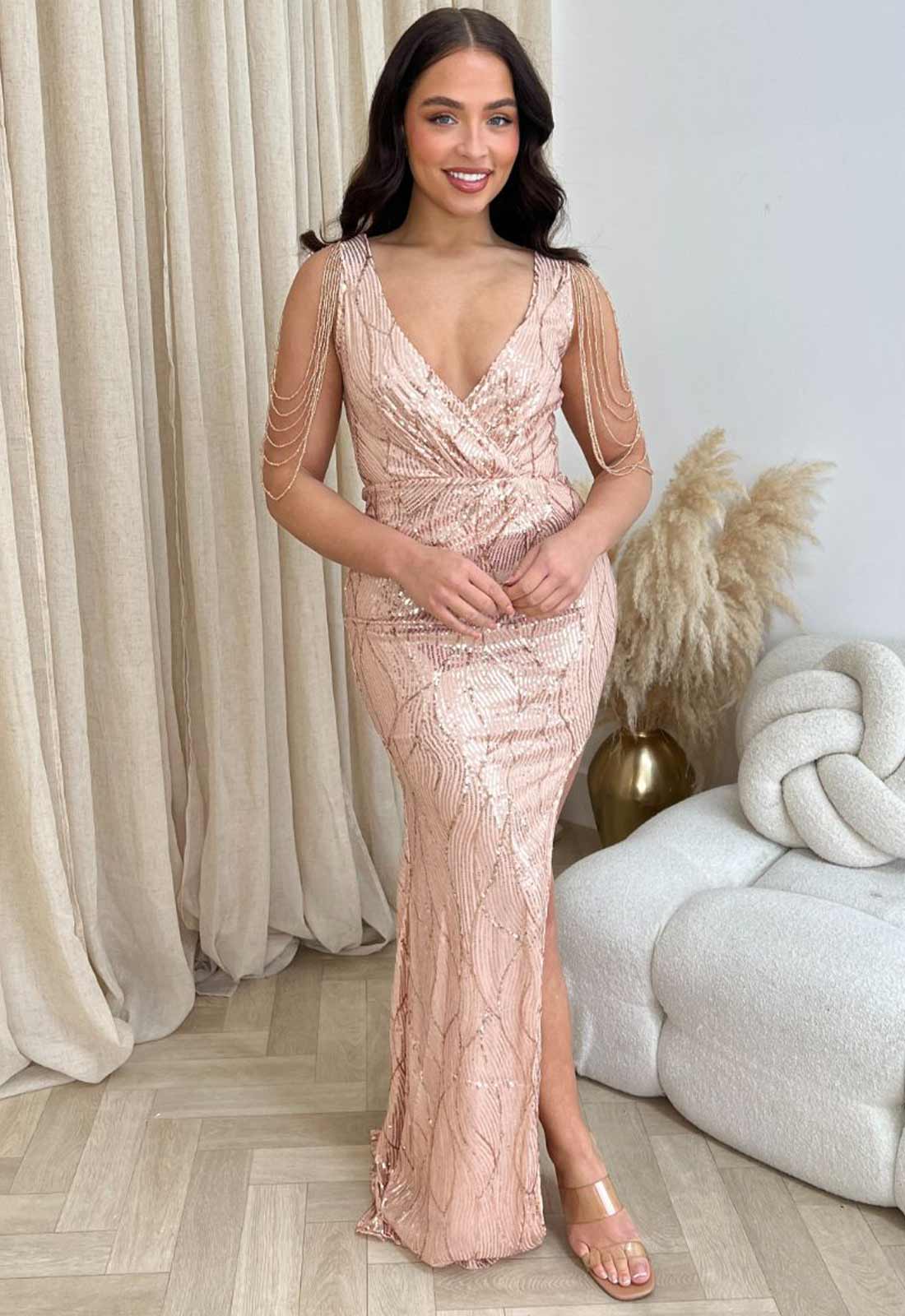 Nazz Collection Rose Gold Escala Dress