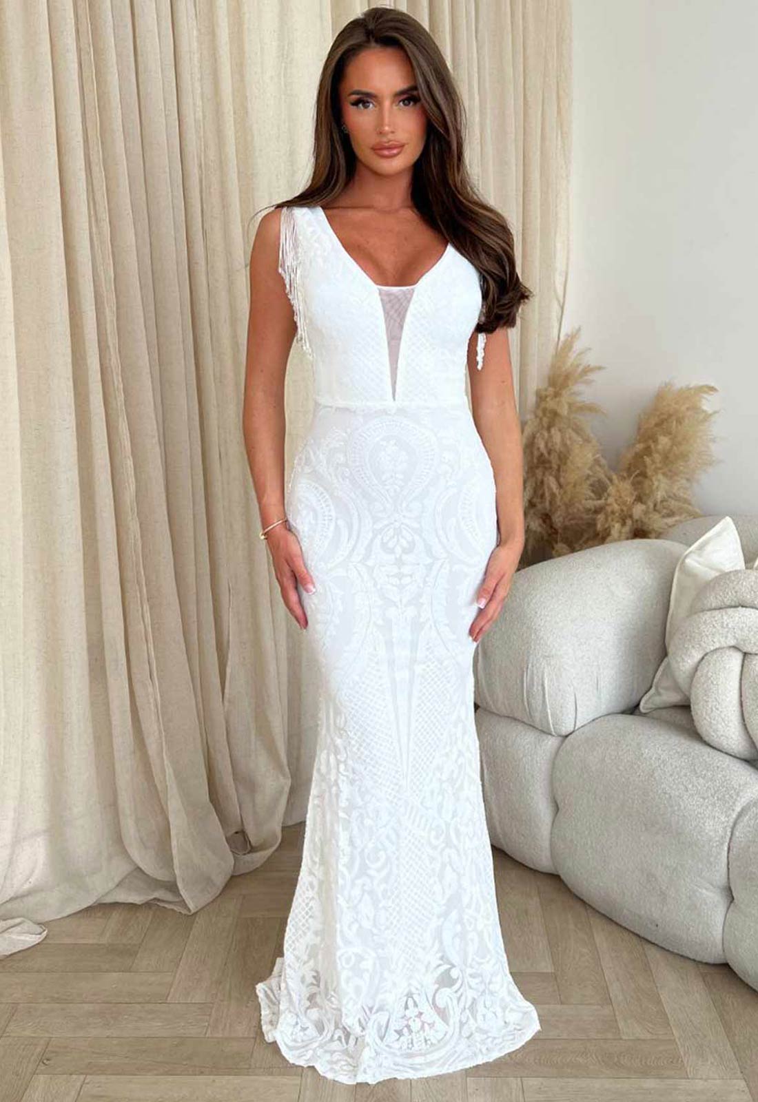 Nazz Collection White Mesmerised Maxi Dress
