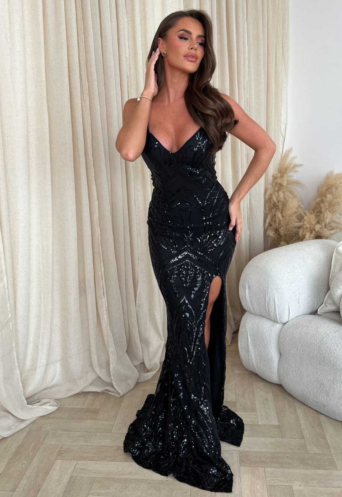 Black Sequin Maxi Dress - Unapologetic Evening Gown - Nazz Black Sequin Maxi Dress - Unapologetic Evening Gown - Nazz