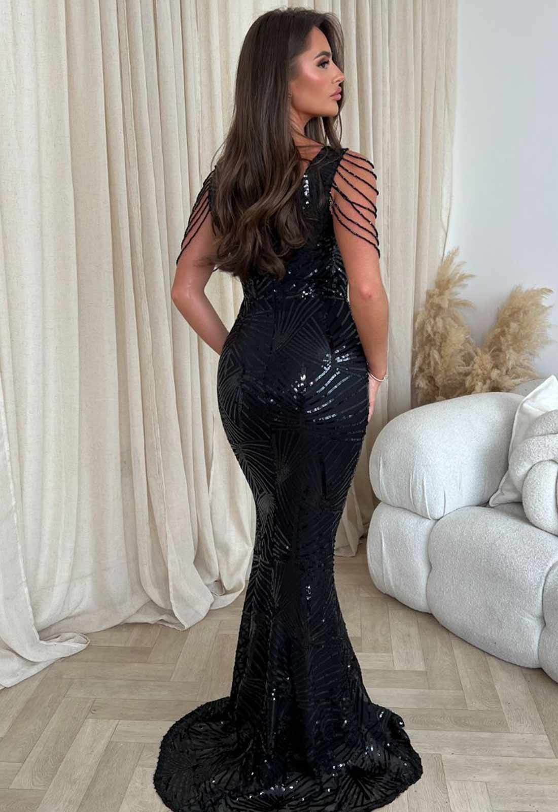 Nazz Collection Black Centerpiece Maxi Dress