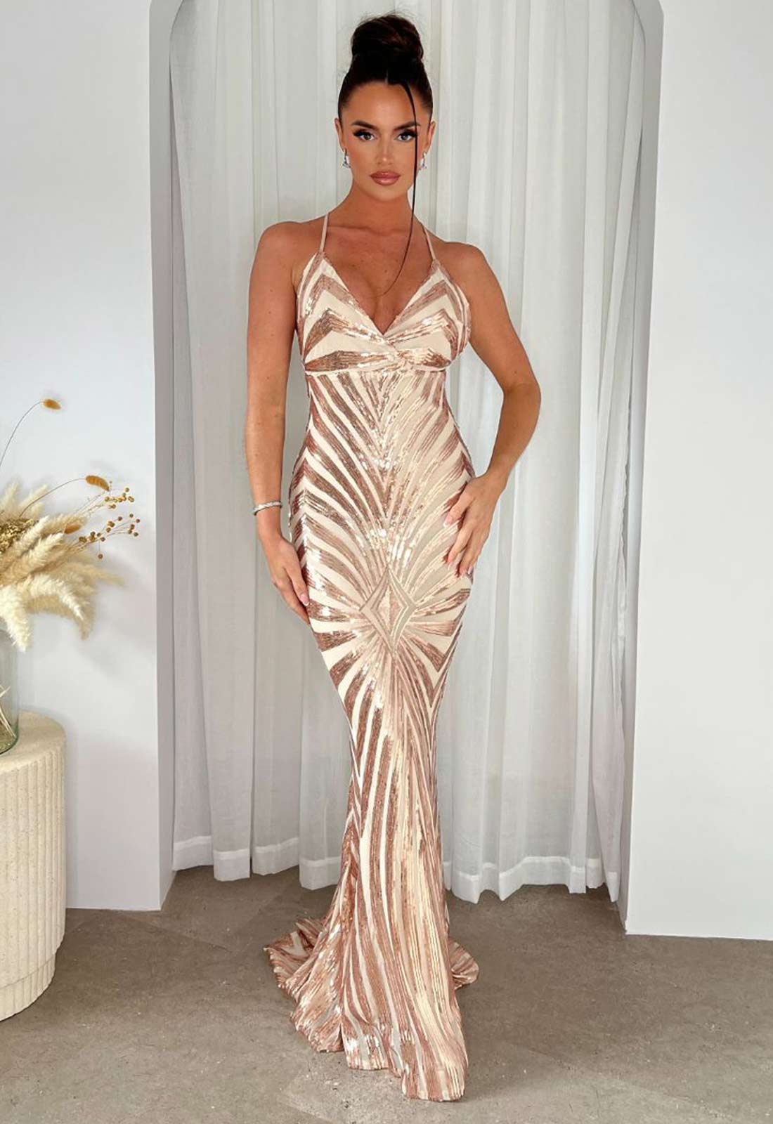 NAZZ Collection Rose Gold Timeless Maxi Dress