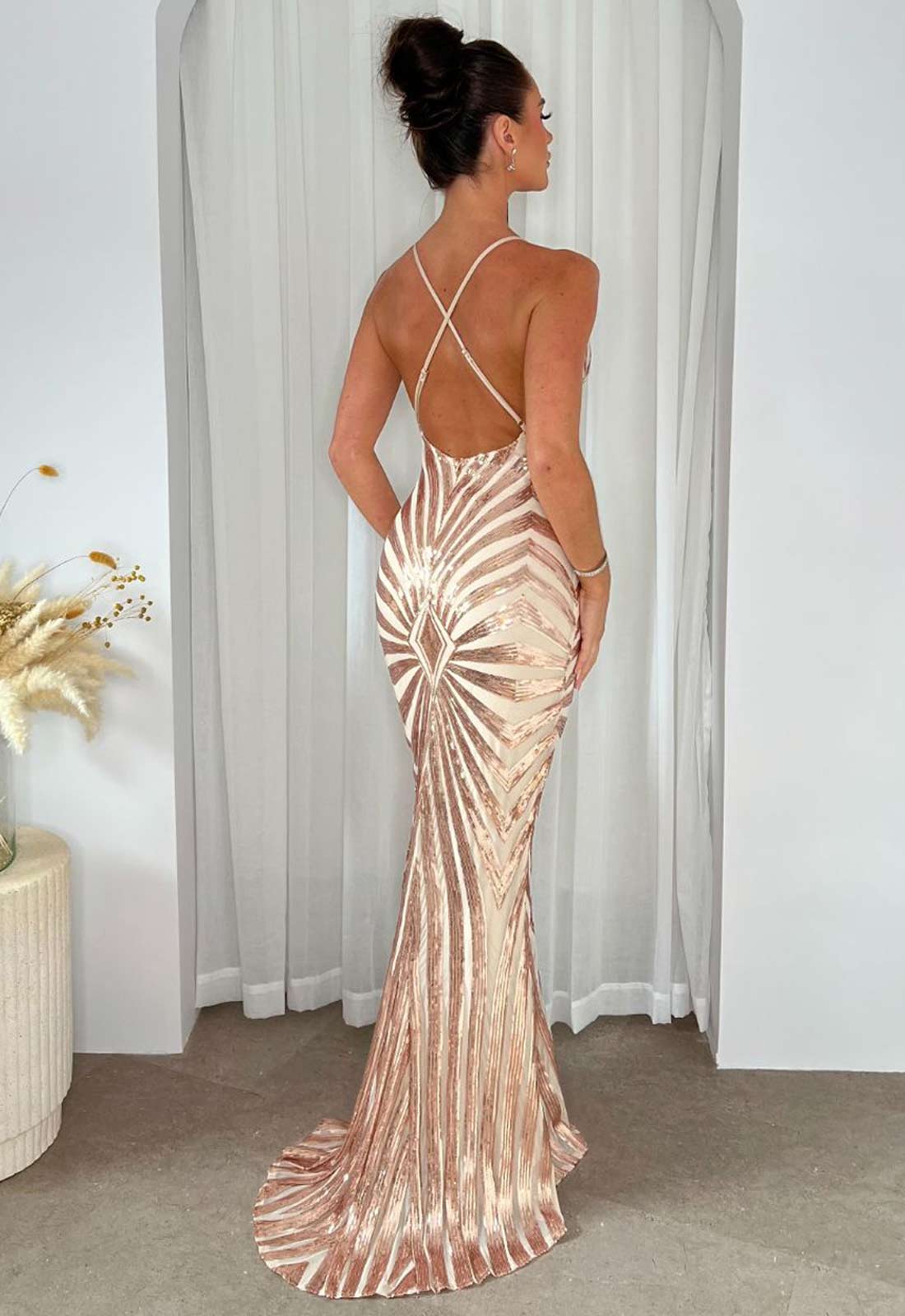 NAZZ Collection Rose Gold Timeless Maxi Dress
