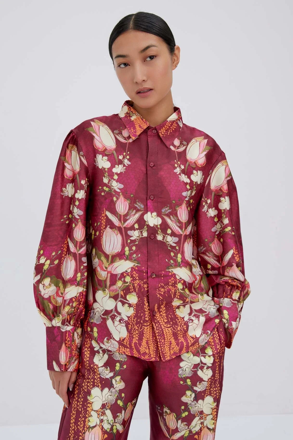 Raishma Studio Burgundy Lauren Shirt