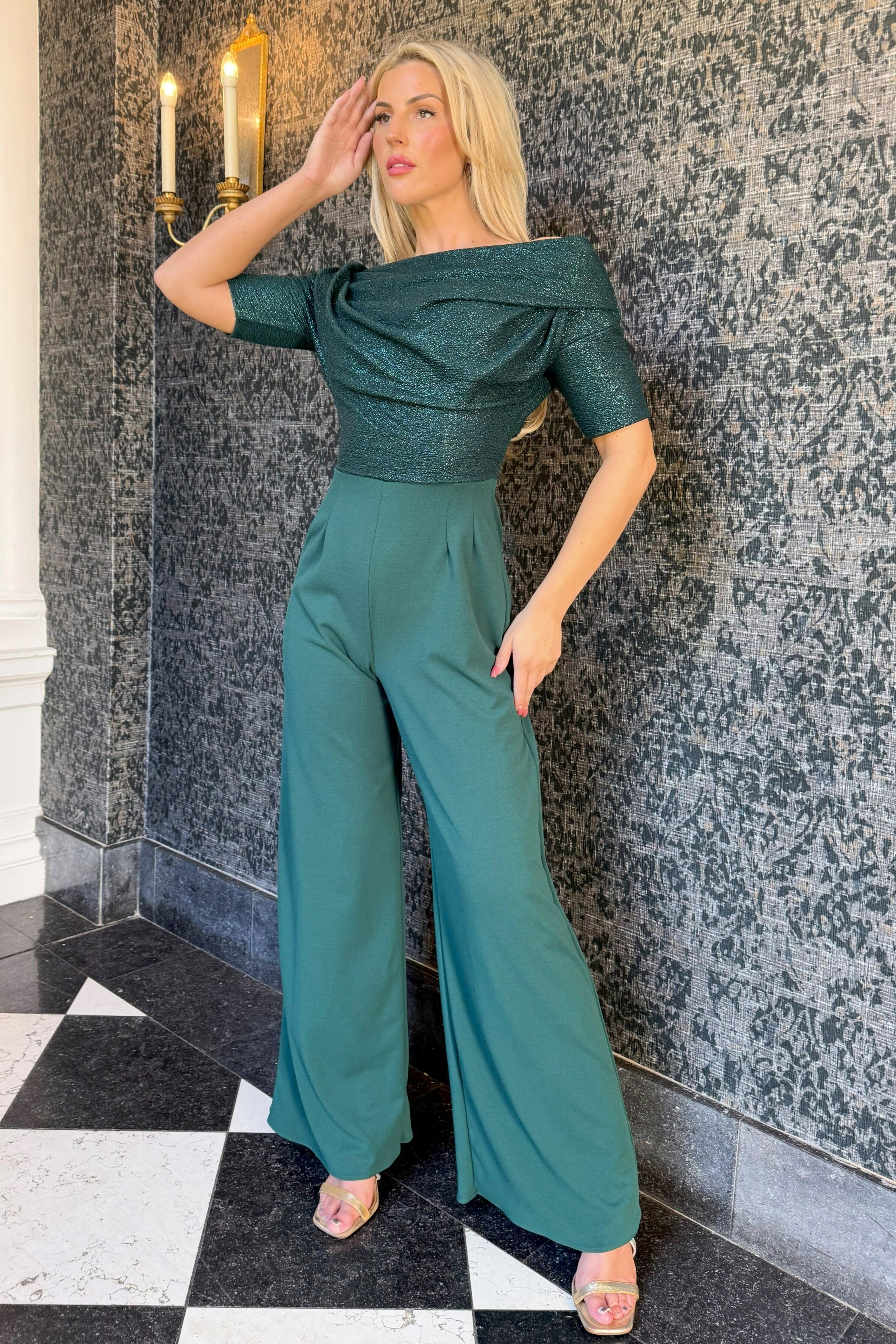 Atom Label Forest Green Lima Jumpsuit