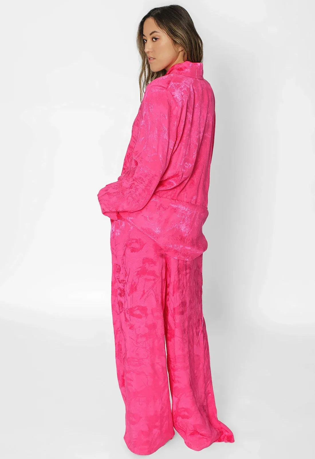 Josh And Nicol Lulu Premium Jaquard Oversized Trousersuit Pink