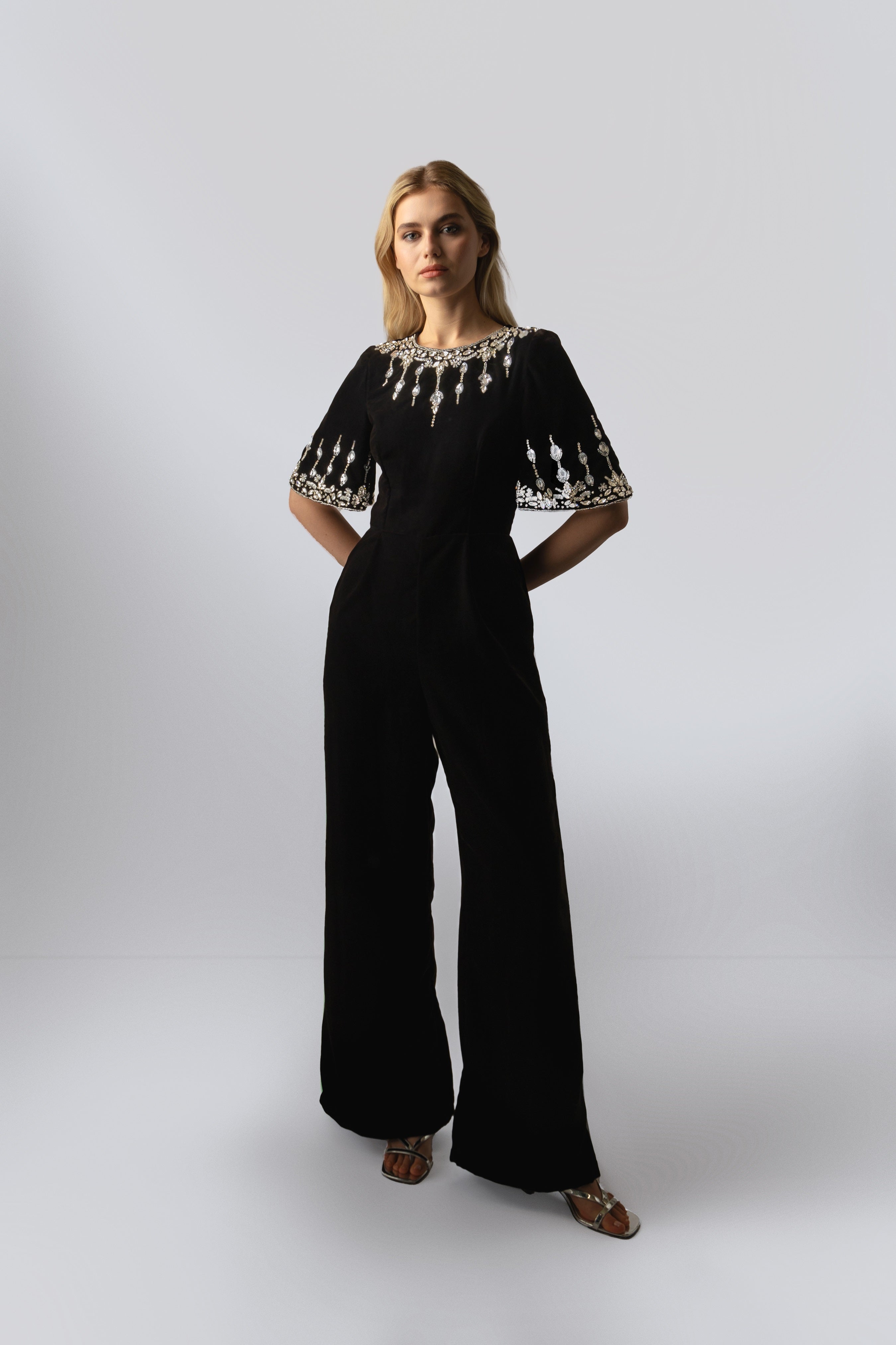 Raishma Couture Black Luna Black Jumpsuit