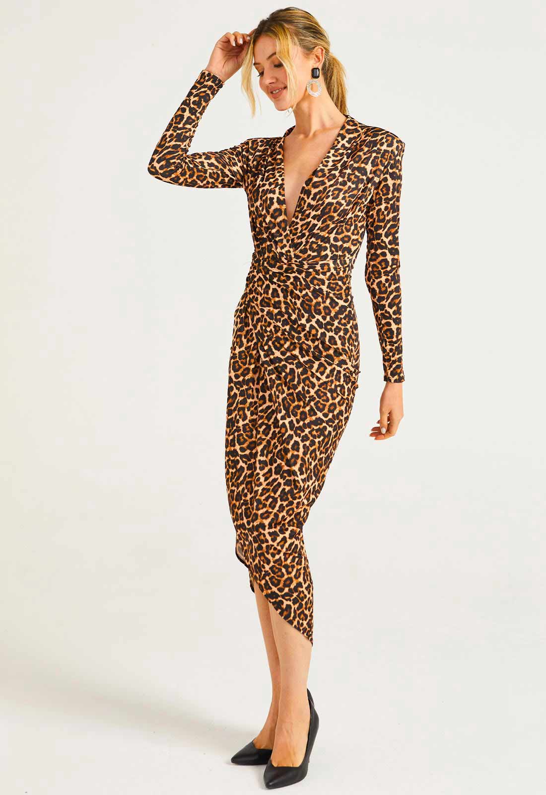 ANGELEYE Leopard Print Wrap Dress