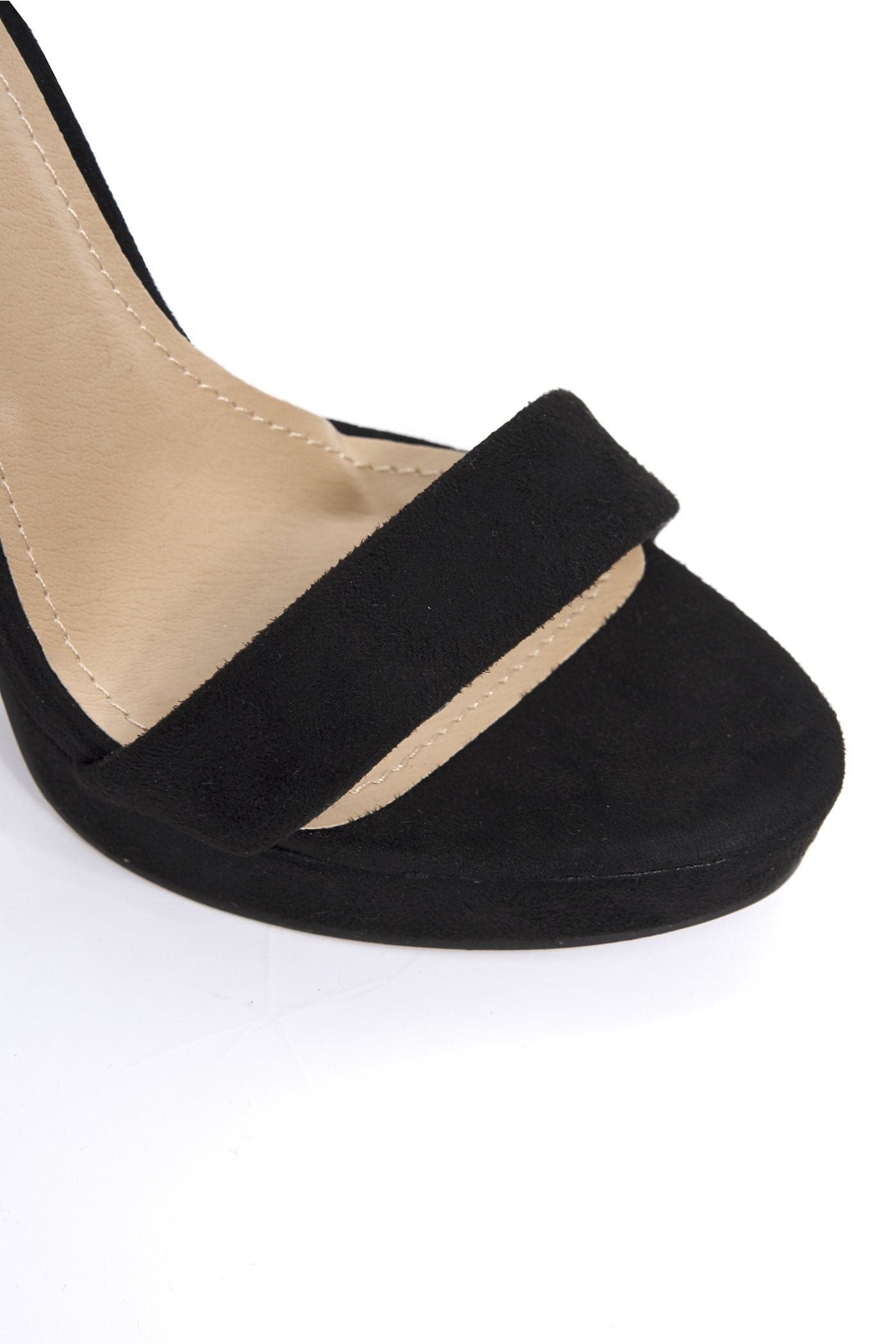 Miss Diva Ella Barely There Platform Sandal in Black Suede