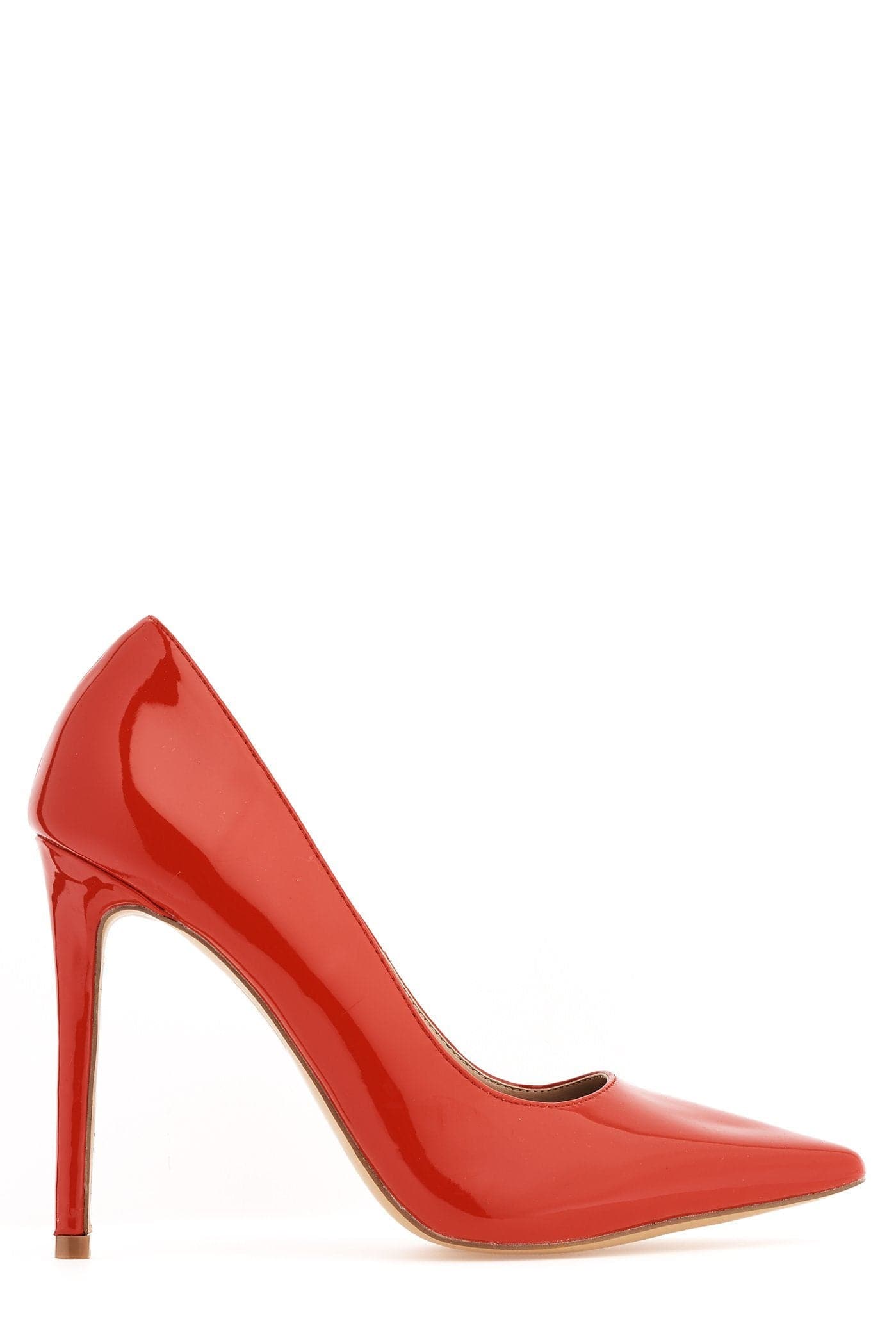 Miss Diva Red Mila High Stiletto Heel Court Shoe