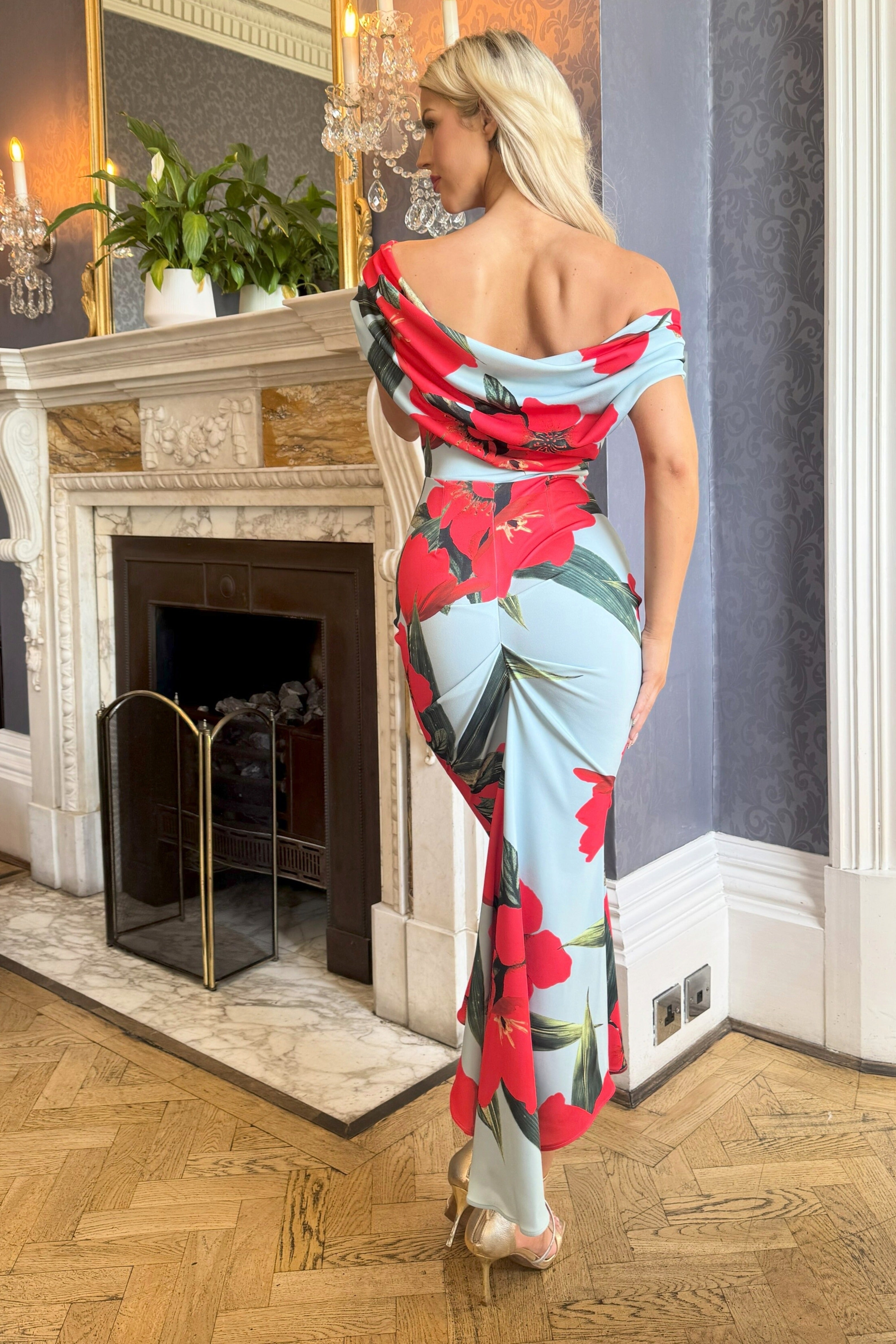 Atom Label Sage Poppy Print Ss26 Mercury Midi Dress