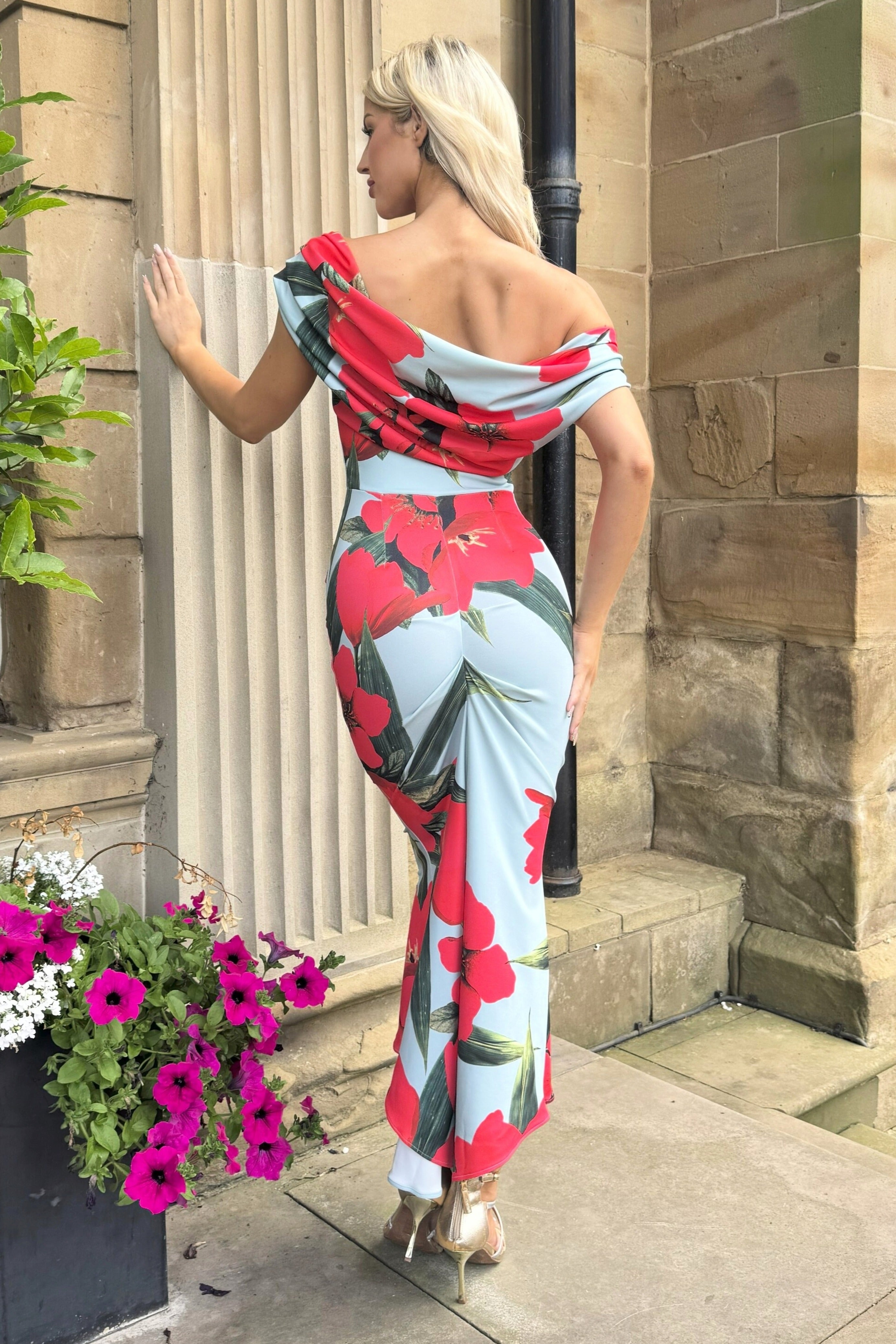Atom Label Sage Poppy Print Ss26 Mercury Midi Dress