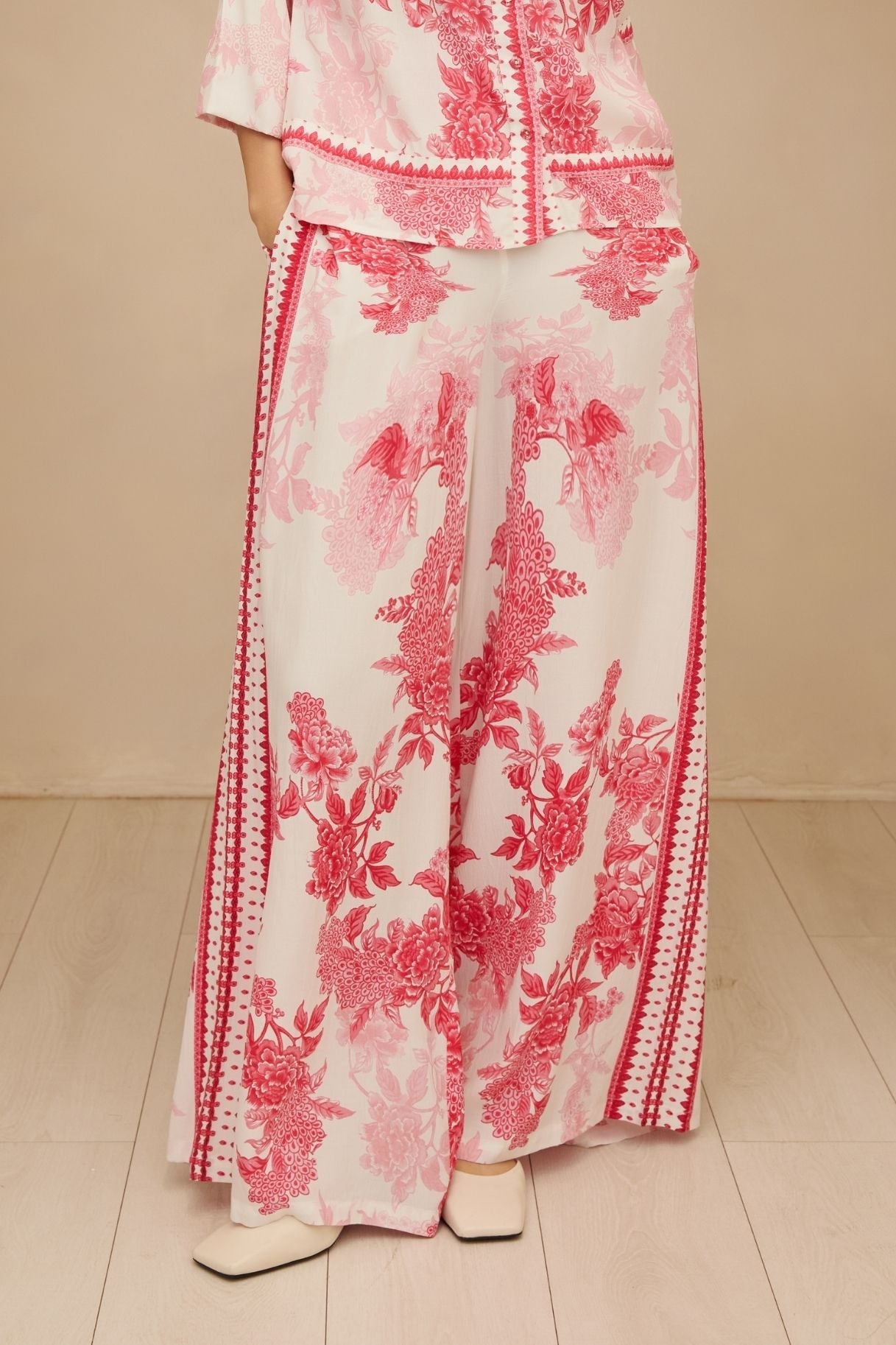 Raishma Studio Pink White Myra Pink Trousers