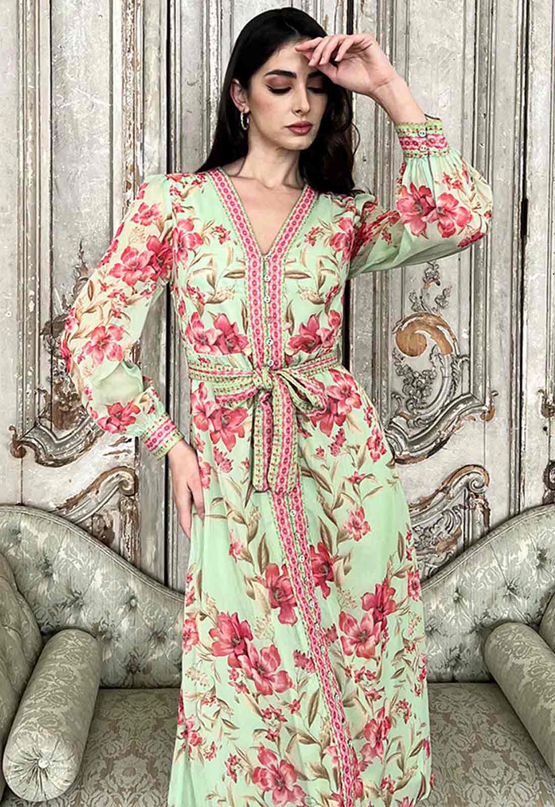 Raishma Studio Mint Naomi Print Dress