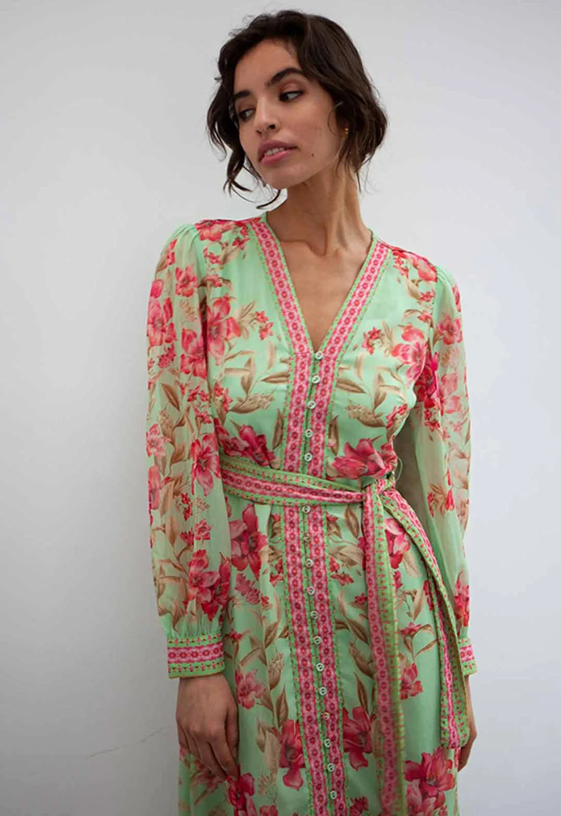 Raishma Studio Mint Naomi Print Dress
