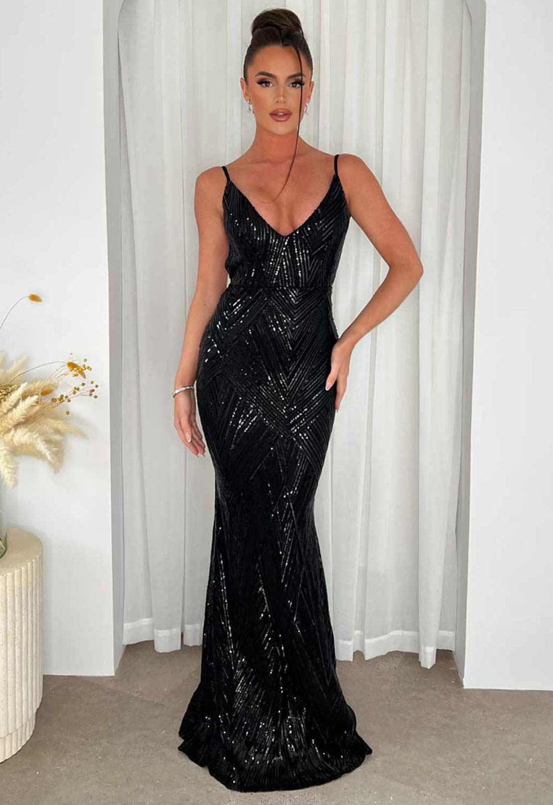 Nazz Collection Endless Black Long Party Dress