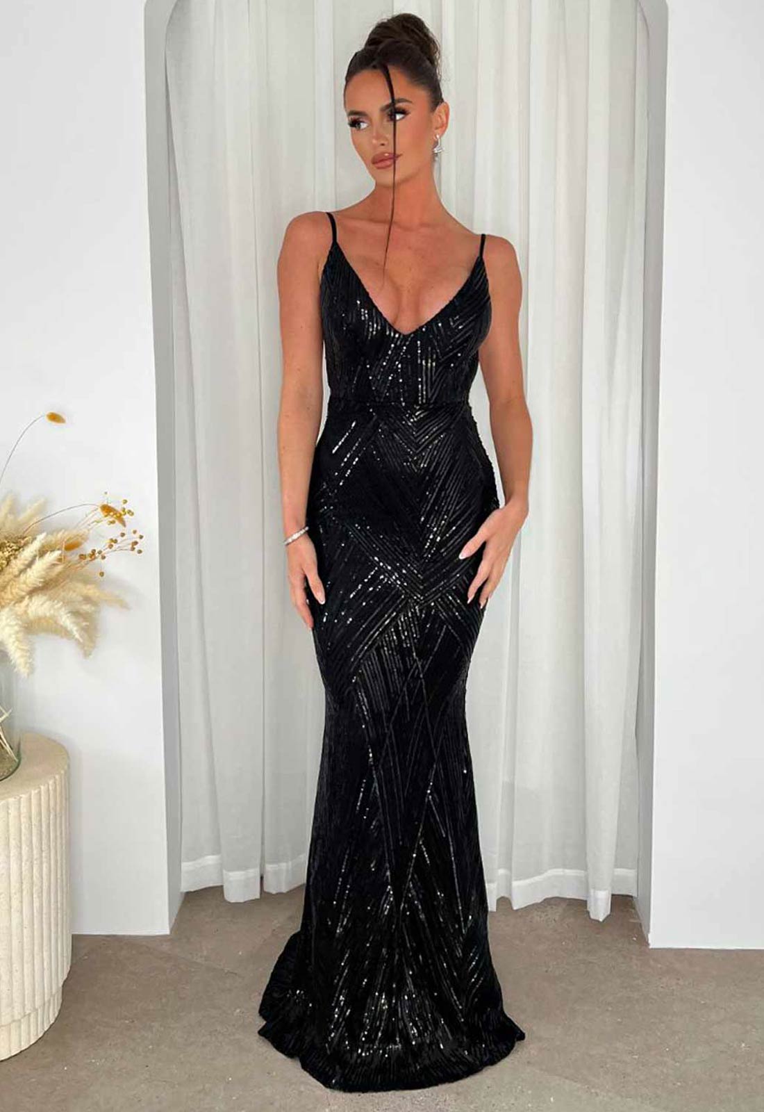 Nazz Collection Endless Black Long Party Dress 1