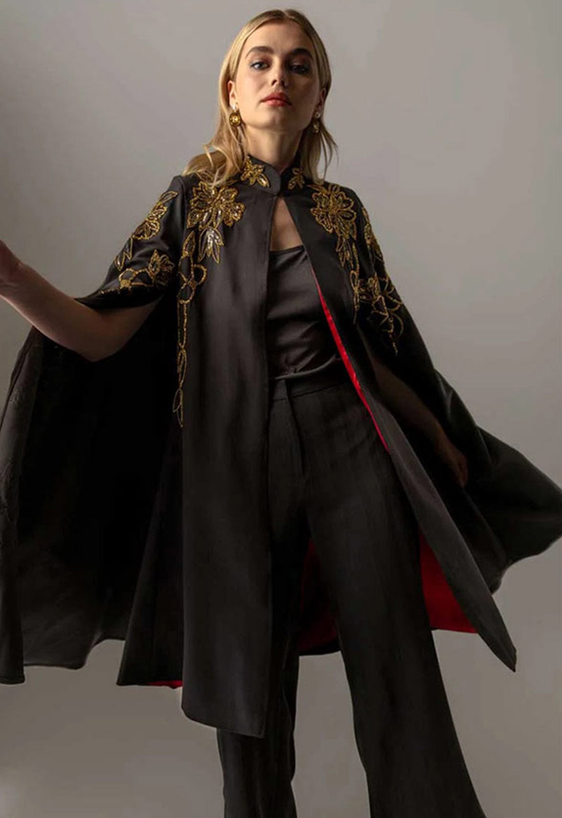 Raishma Couture Black Nyx Cape