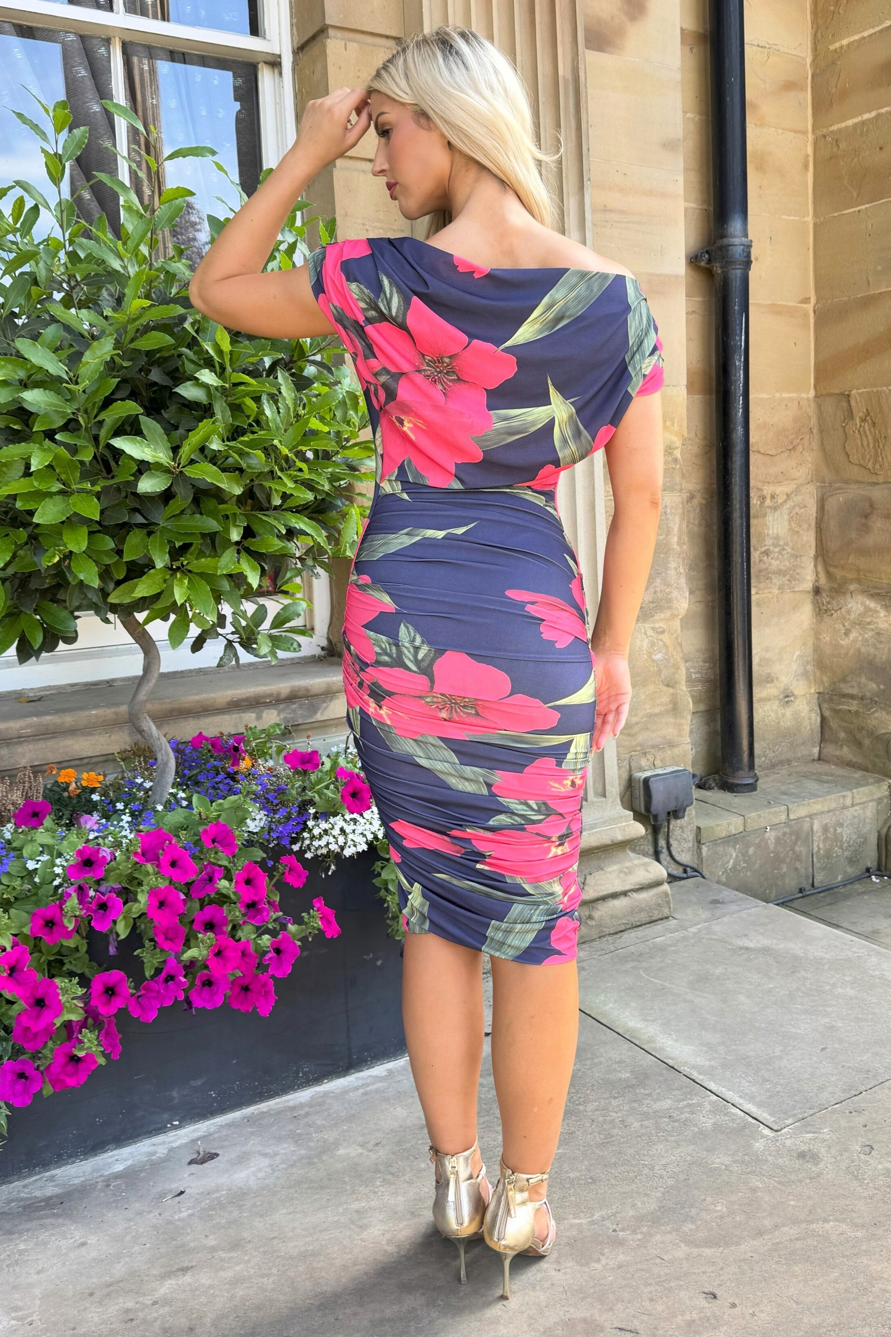 Atom Label Fuchsia Lily Print Ss26 Oxygen Dress