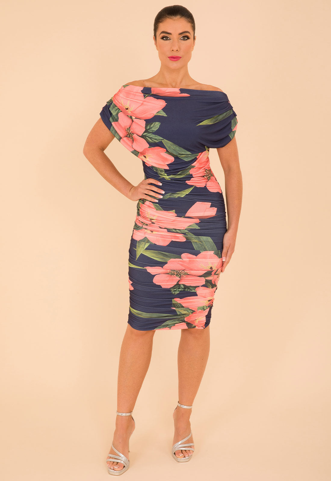 Atom Label Rose Print Oxygen Dress