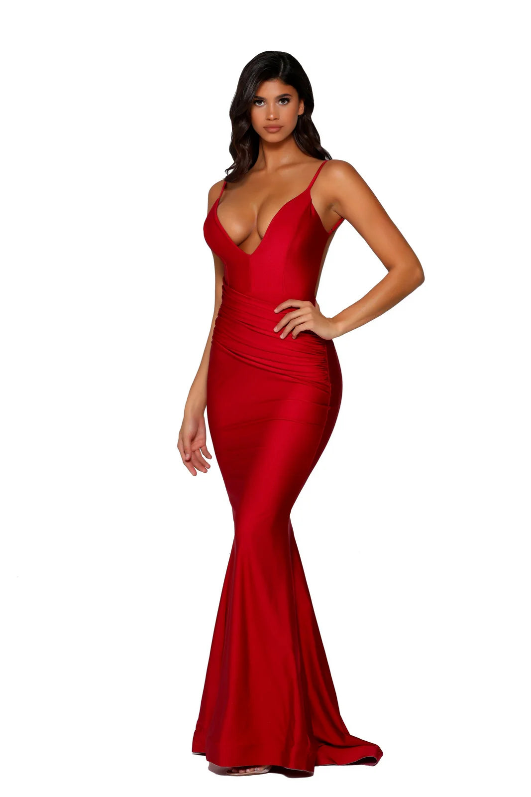 Portia & Scarlett Red Gianna Plunge Maxi Dress