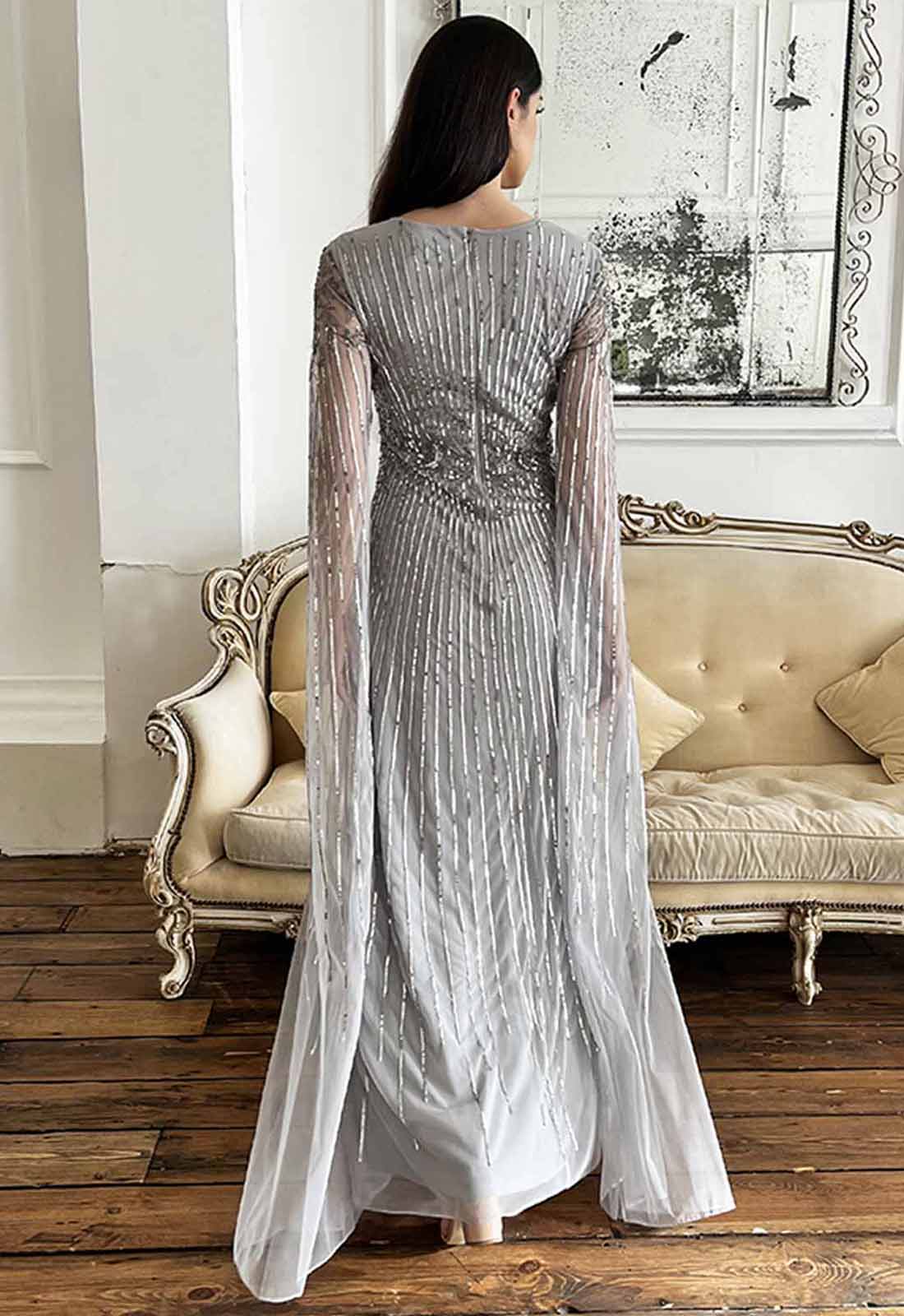 Raishma Couture Silver Peyton Gown