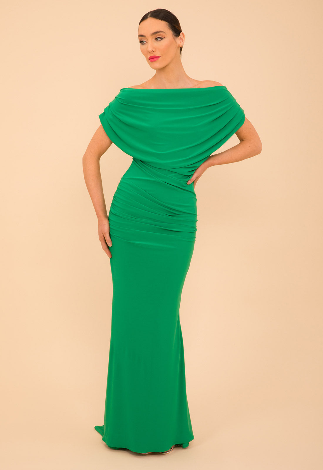 Atom Label Emerald Green Platinum Gown