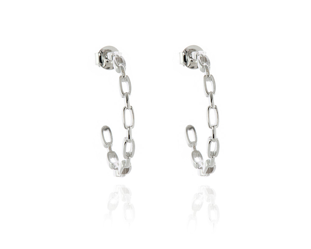 Cachet London Raja Silver Hoop Earrings
