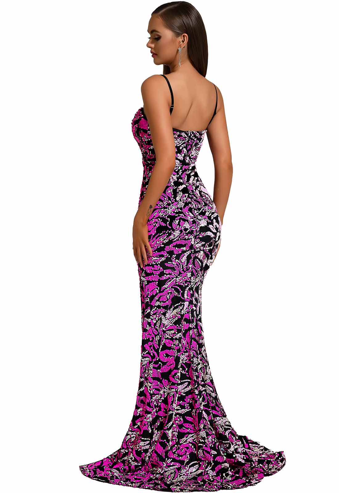 Portia & Scarlett Pink Tropical Long Party Dress