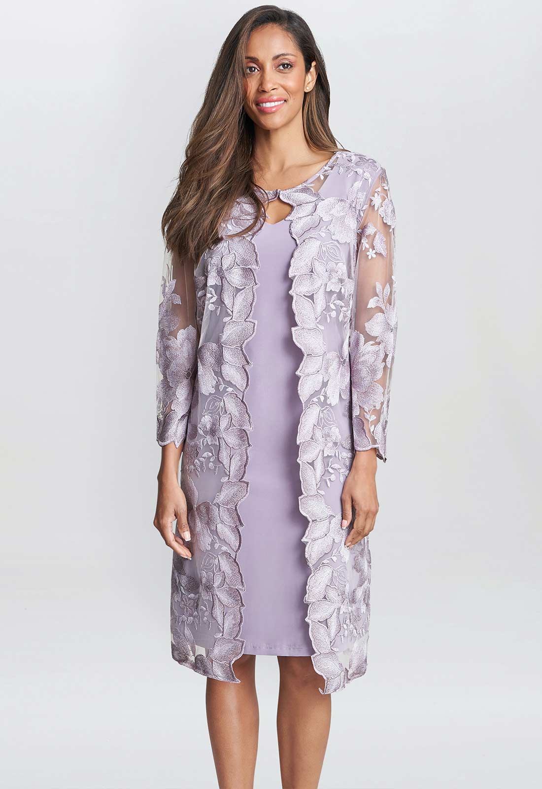 Gina bacconi Lilac Savoy Dress and Jacket