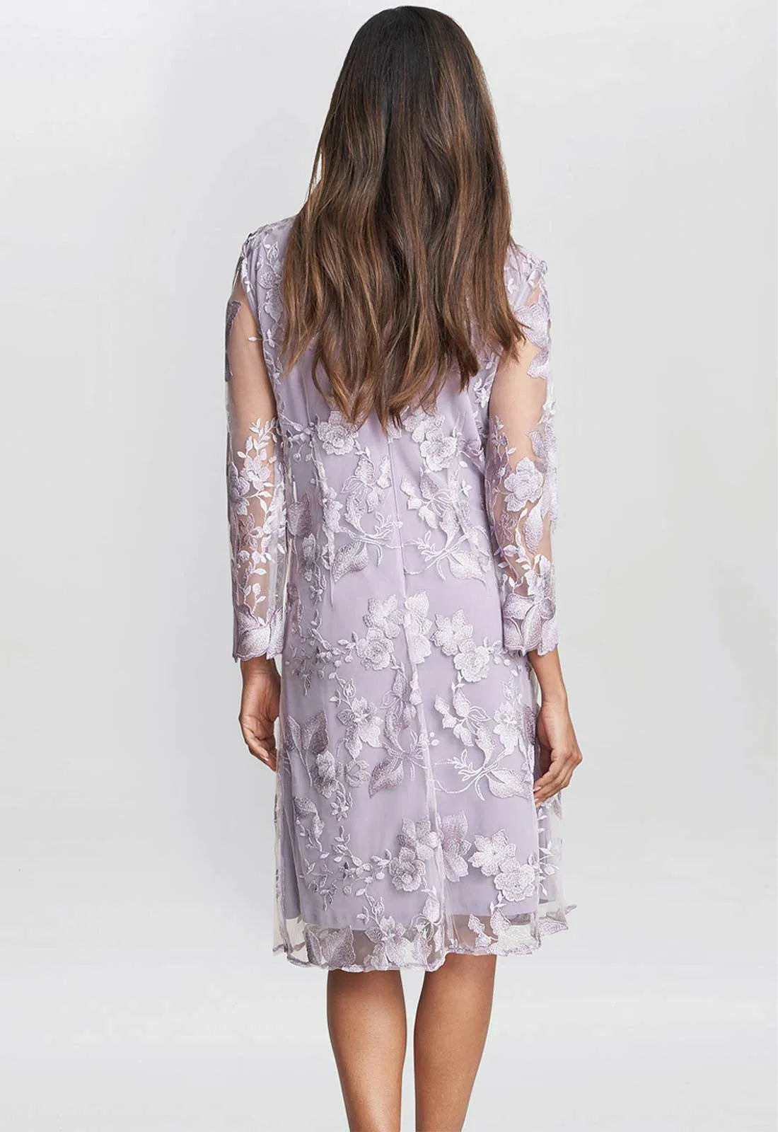 Gina Bacconi Lilac Savoy Dress and Lace Jacket