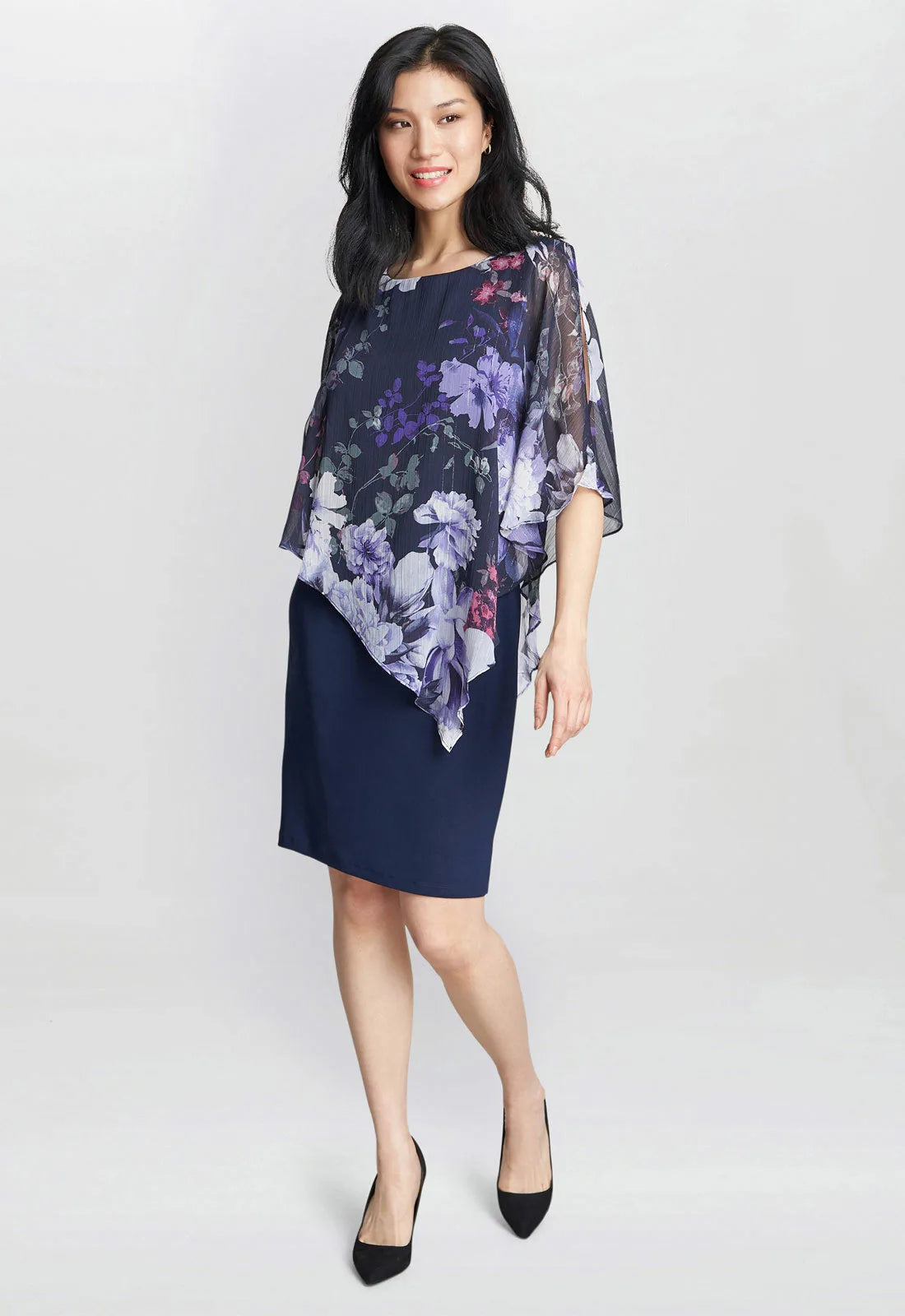 Gina Bacconi Blue Estelle Printed Dress