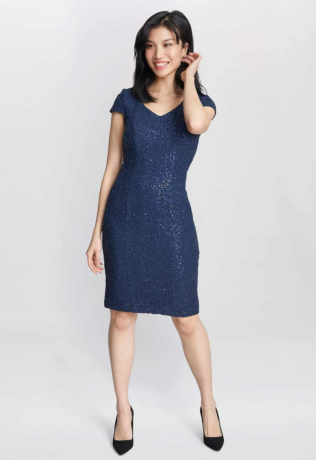 Gina Bacconi Navy Dora Cocktail Dress