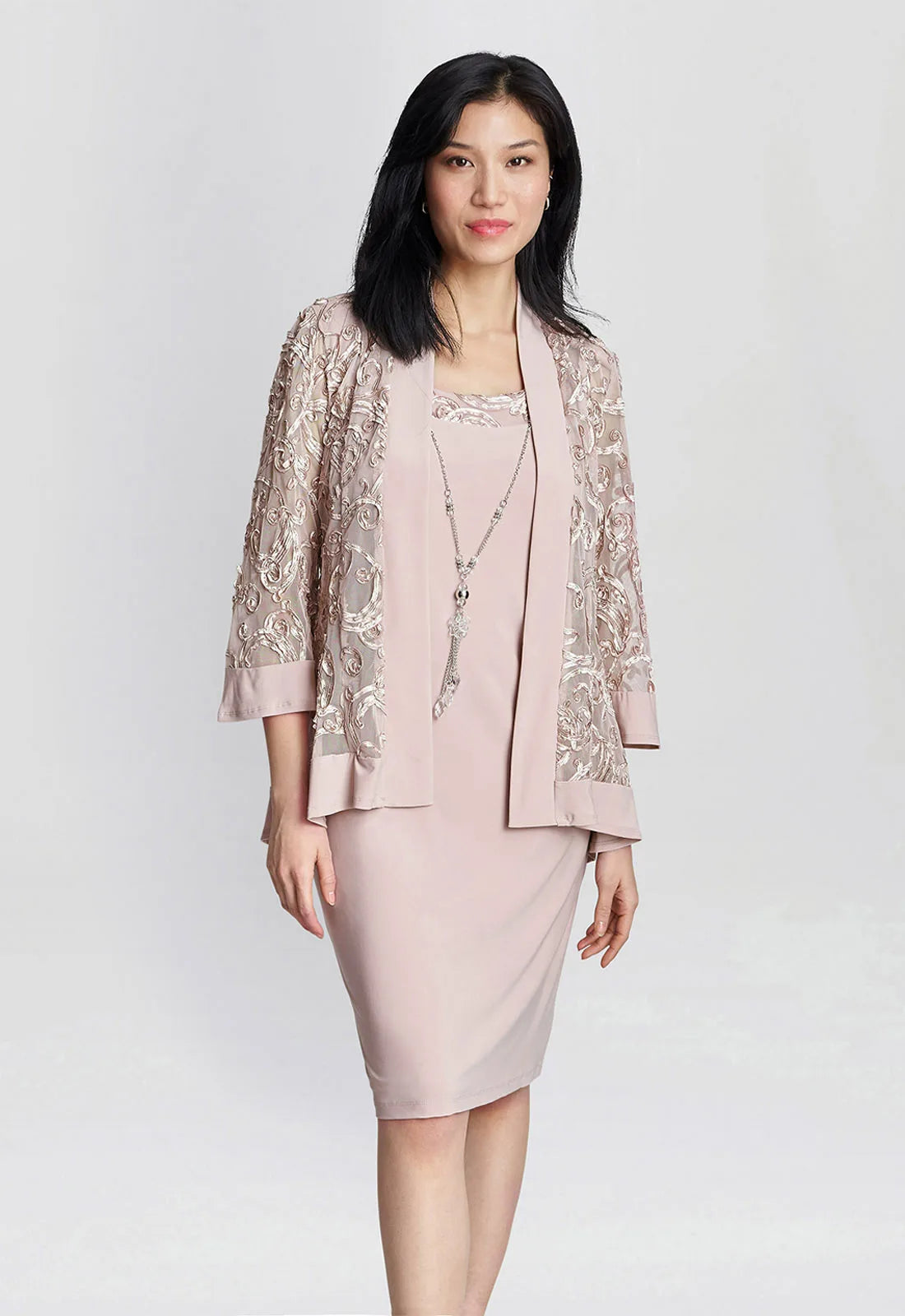 Gina Bacconi Blush Beverley Dress and Jacket