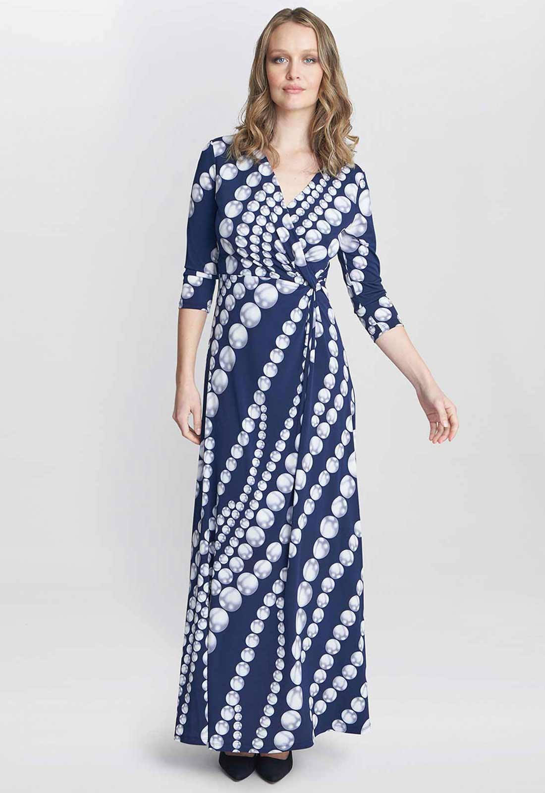 Gina Bacconi Carly Jersey Wrap Maxi Dress