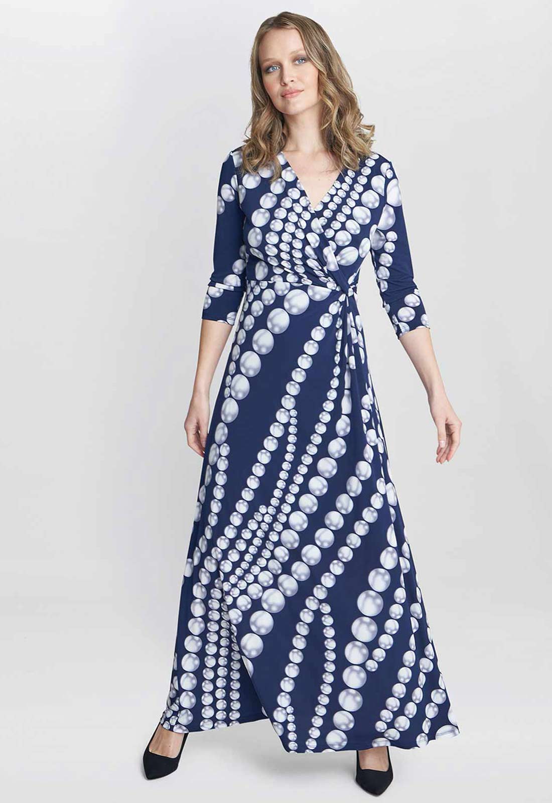 Gina Bacconi Carly Jersey Wrap Maxi Dress