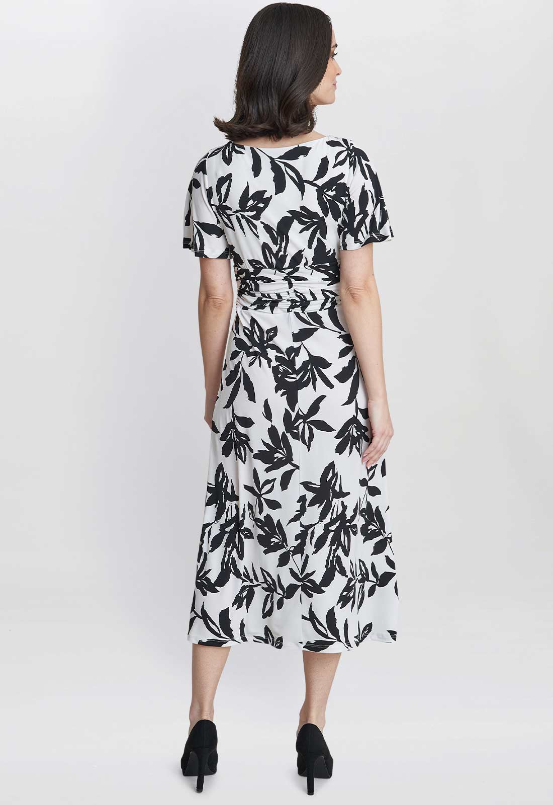 Gina Bacconi Black & White Gabriella Jersey Print Dress