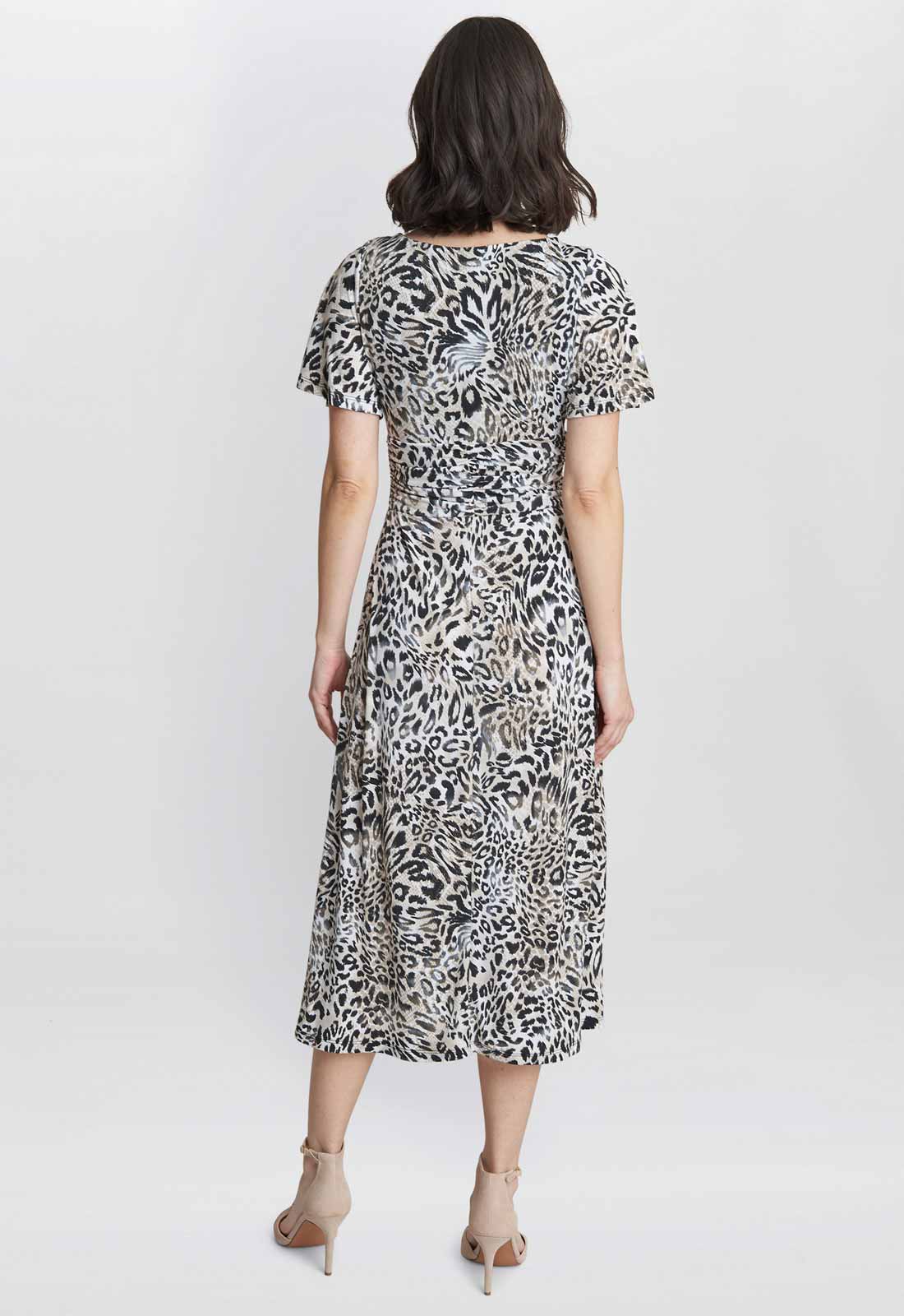 Gina Bacconi Black and Beige Georgia Jersey Maxi Dress