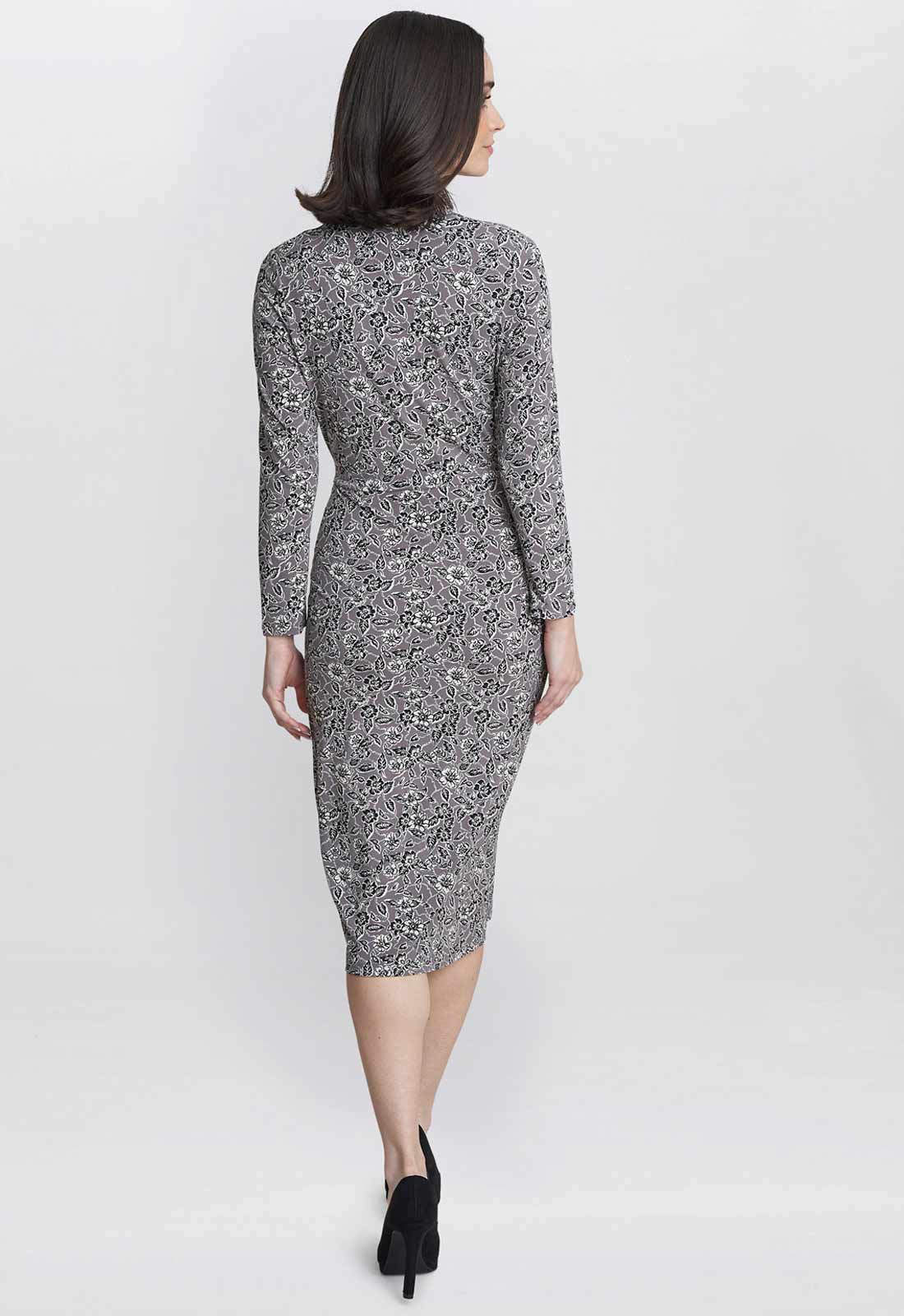 Gina Bacconi Silver Janet Jersey Wrap Dress