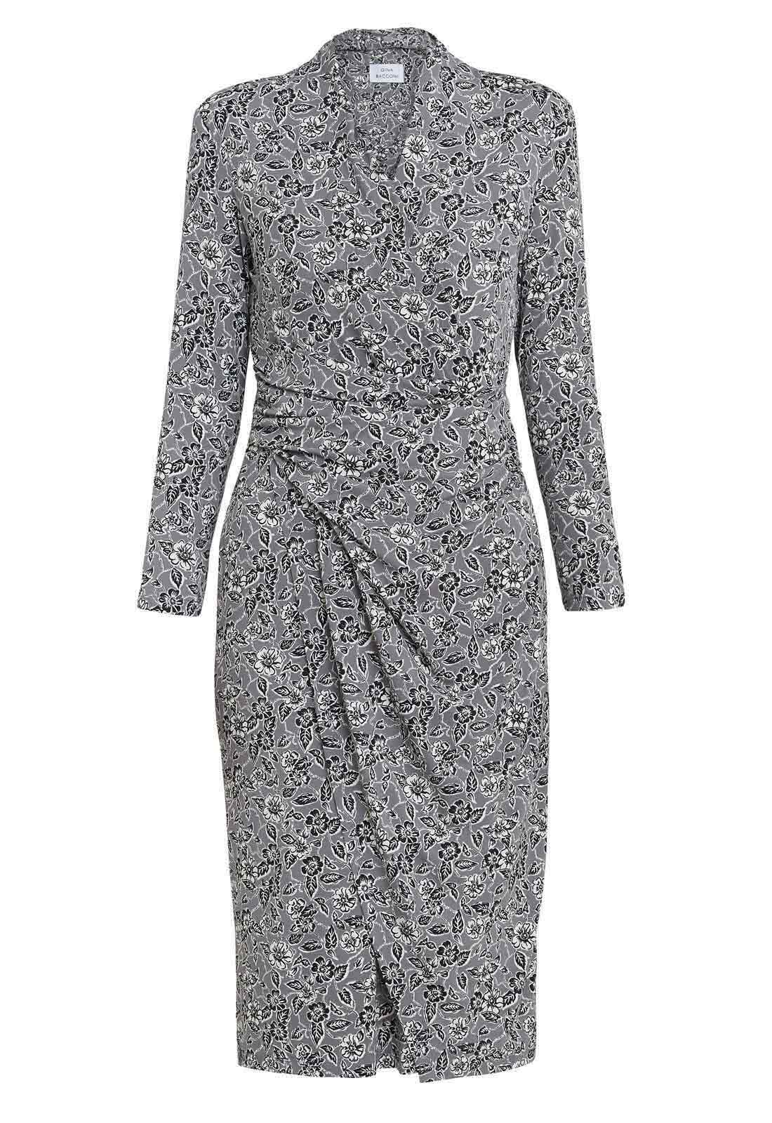 Gina Bacconi Silver Janet Jersey Wrap Dress